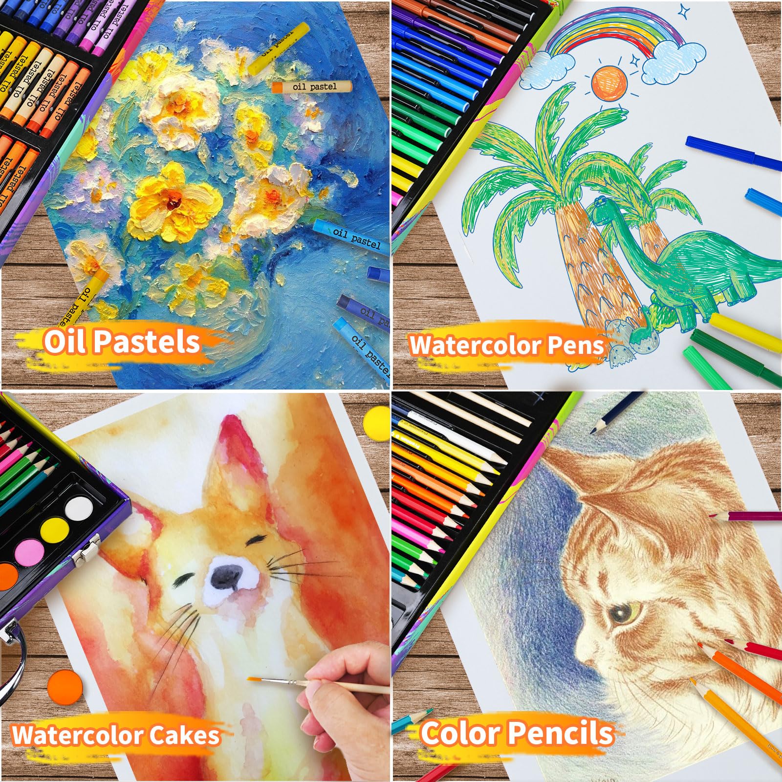Cokiki Art Kits for Kids 6-12, 184 Piece Art Supplies Drawing Set