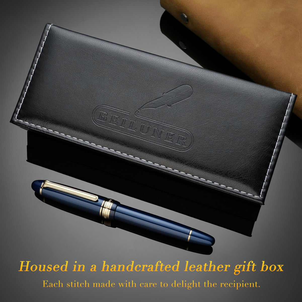 BEILUNER 319 Piano Blue Lacquer Rollerball-Luxury Pen with 24K Gold