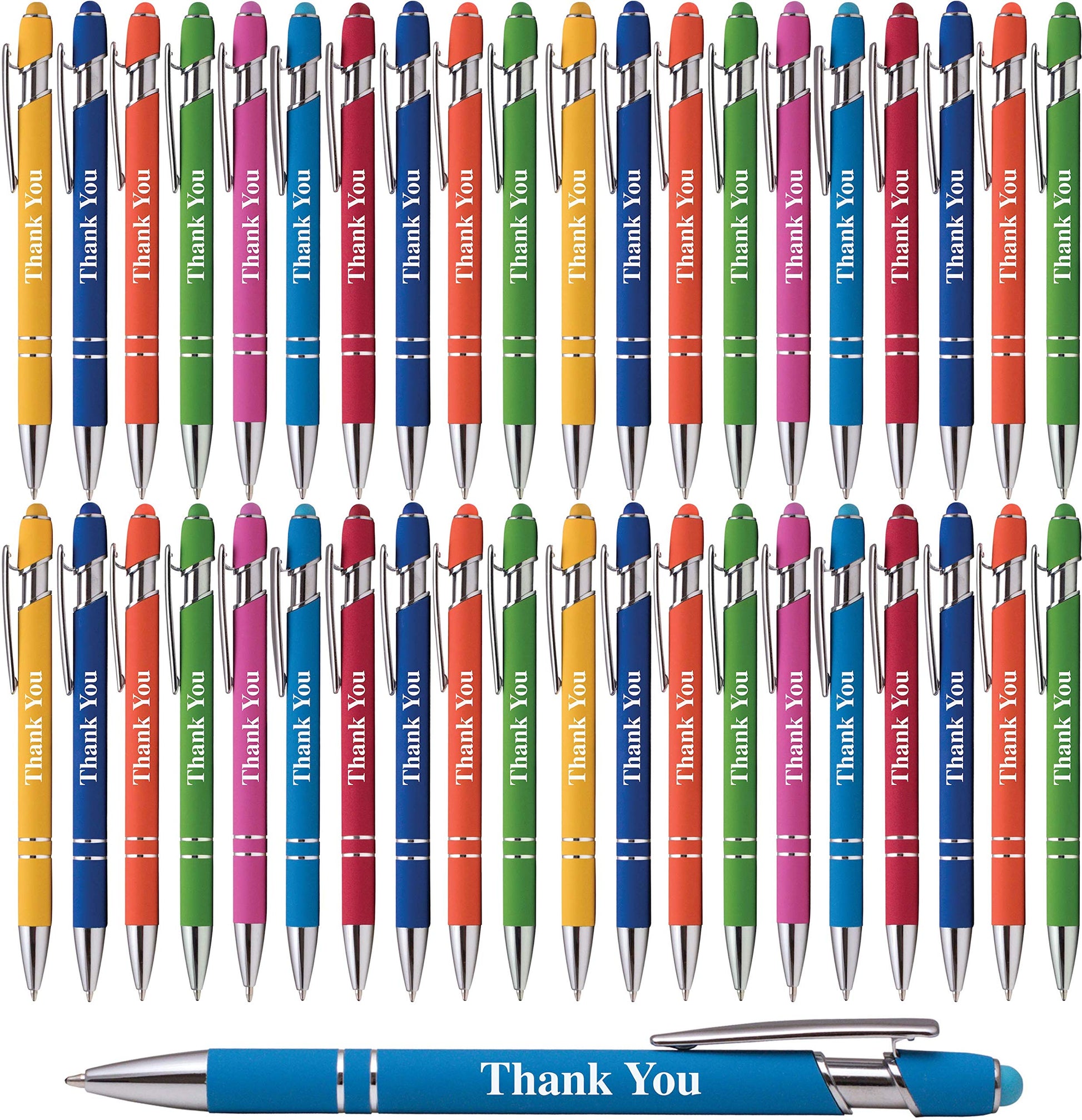 Express Pencils Thank You Premium Gift Stylus Pens For All TouchScreen Devices - Metal Soft Touch