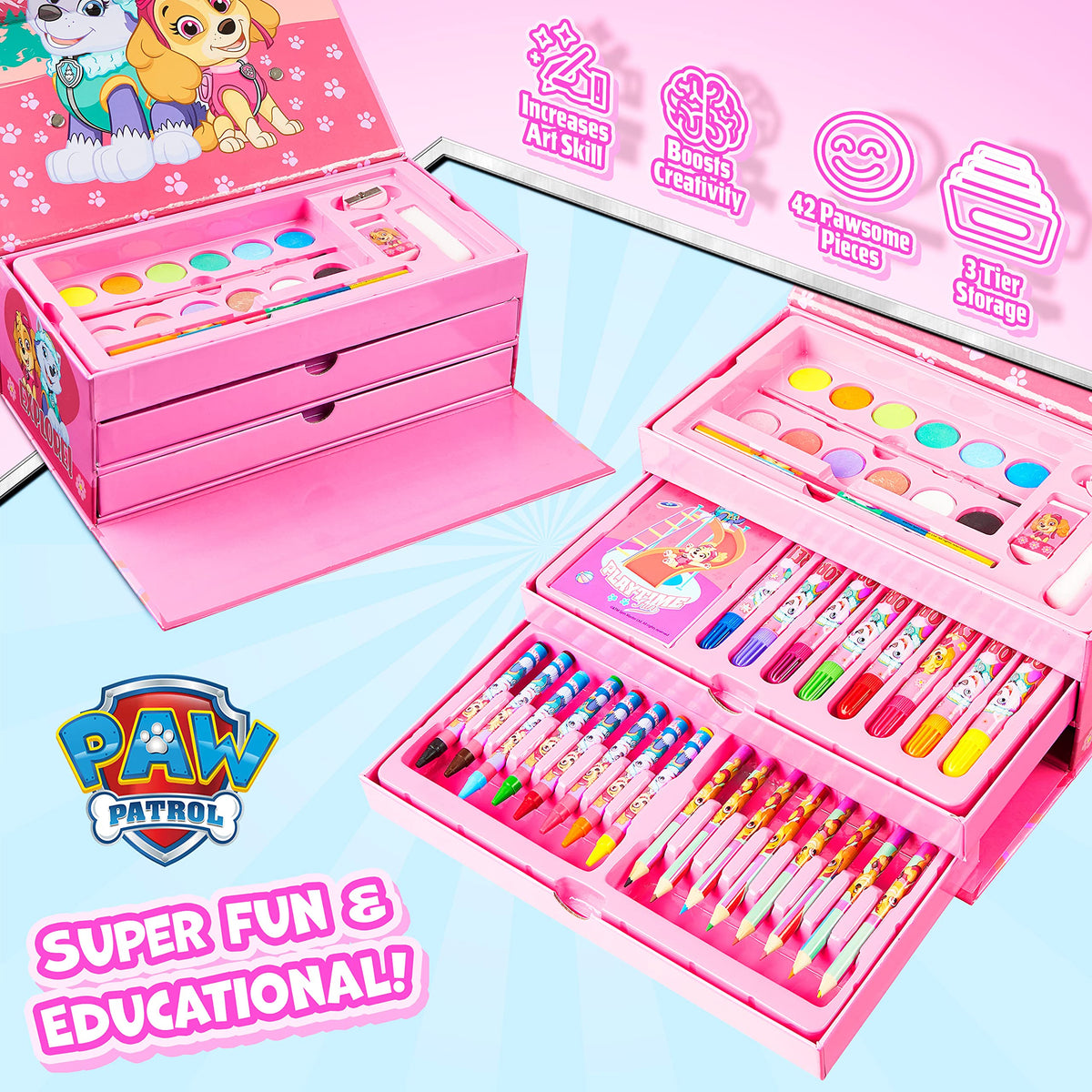 Paw Patrol Colored Pencils Art Supplies Kids Set Coloring Stationery Girls Boys Drawing Pencils