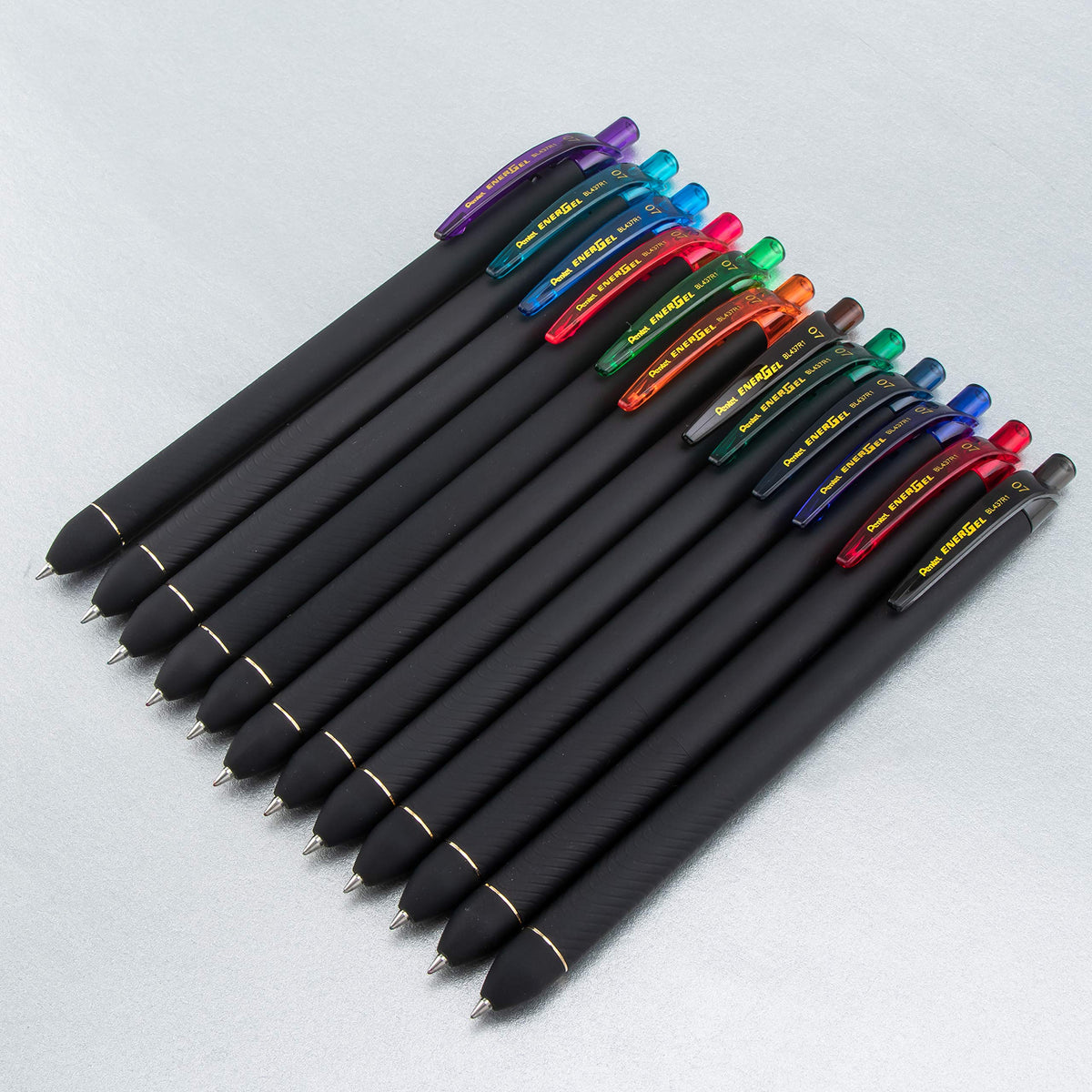 Pentel EnerGel Kuro Liquid Gel Pen, (0.7mm) Medium line, Orange Ink, 12 Pack (BL437R1-F)