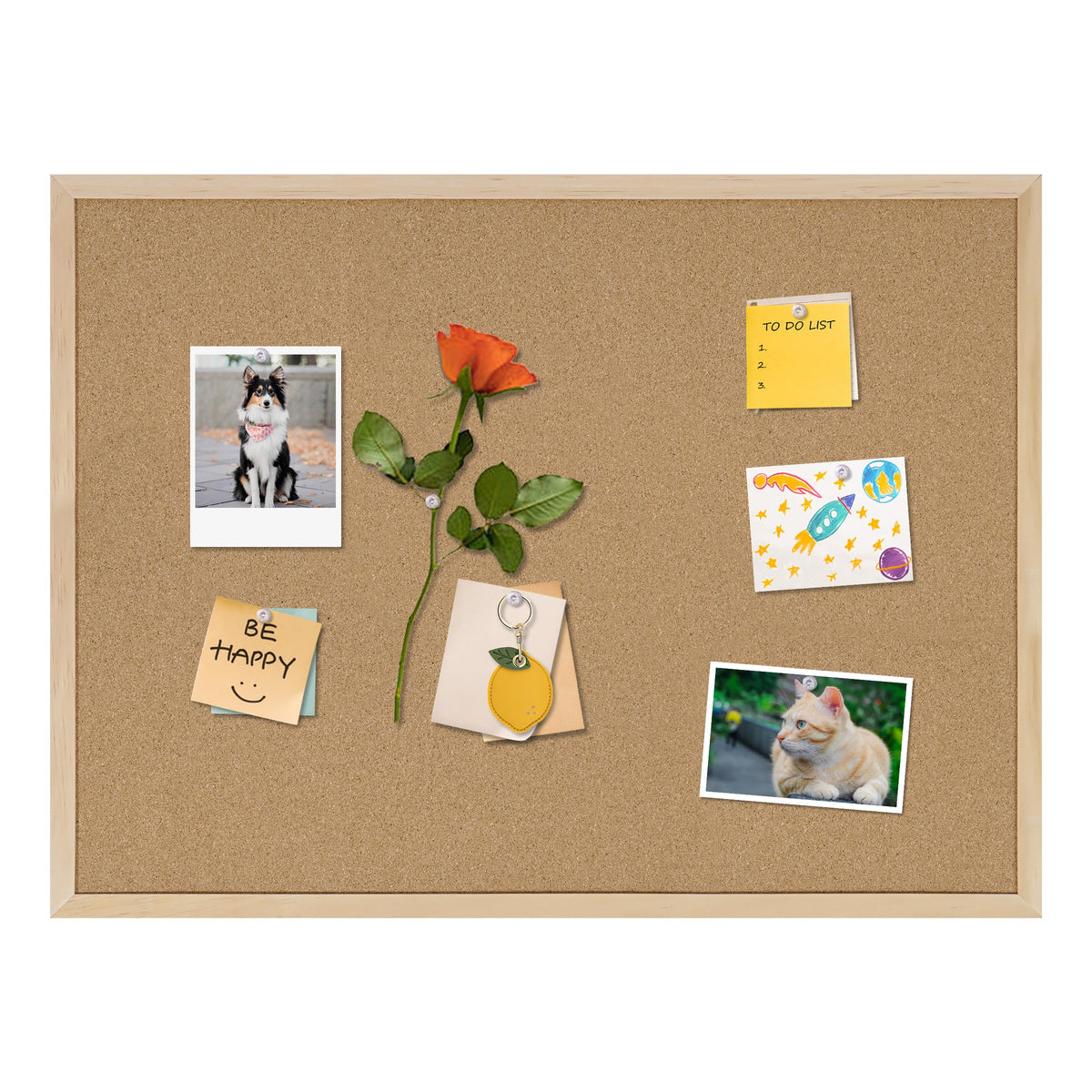 DAHAPYBOO 24x18 Cork Board for Office with Pin Oak Wood Boards,