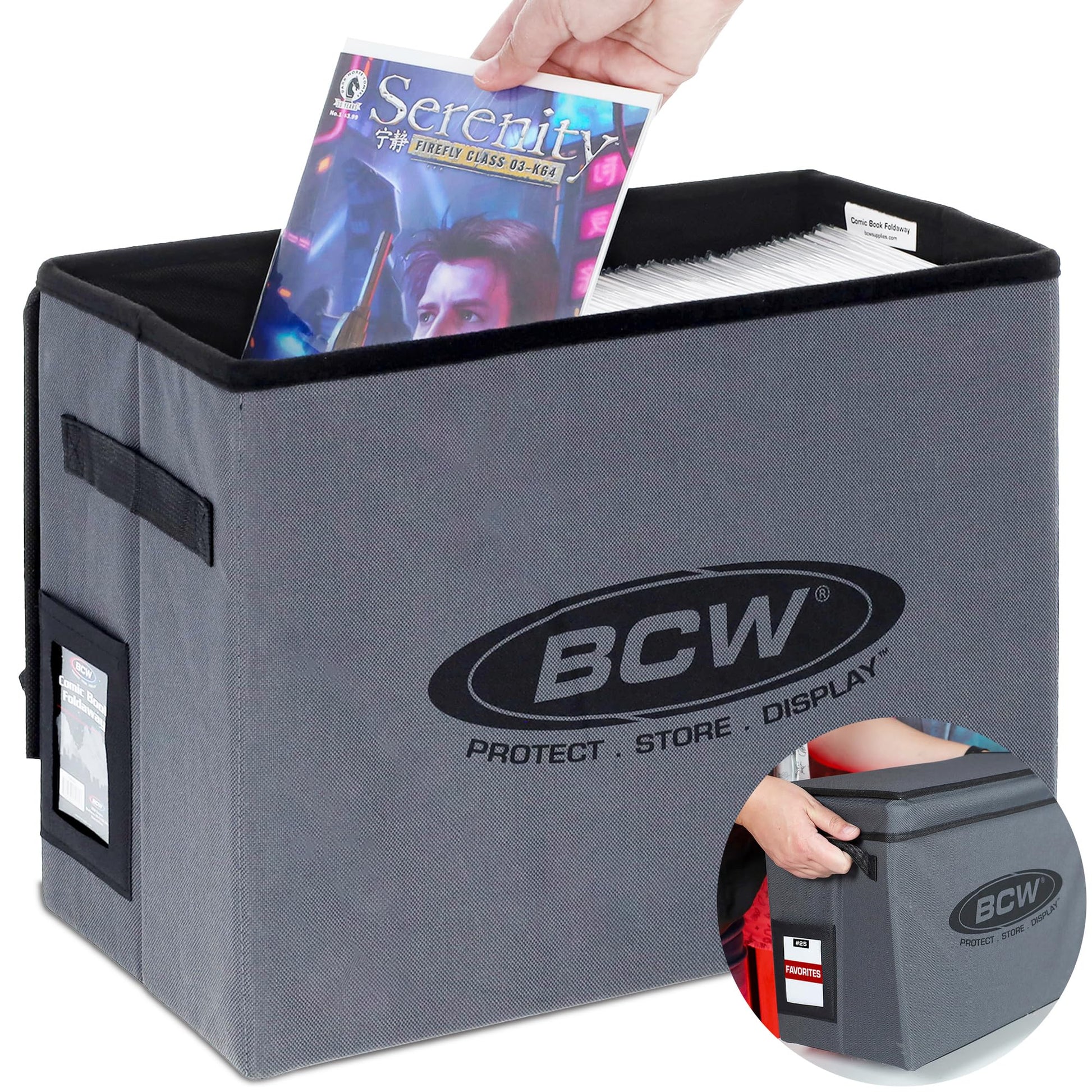 BCW Comic Book Storage Box - 1 ct | Foldable Comic Book Case | Each fits 125-150 Sleeved and