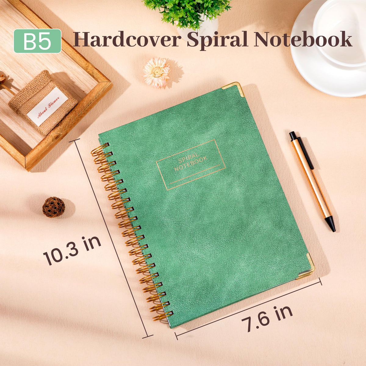 Yoment Hardcover Spiral Notebooks for Work 240 Pages Notebook with Dividers