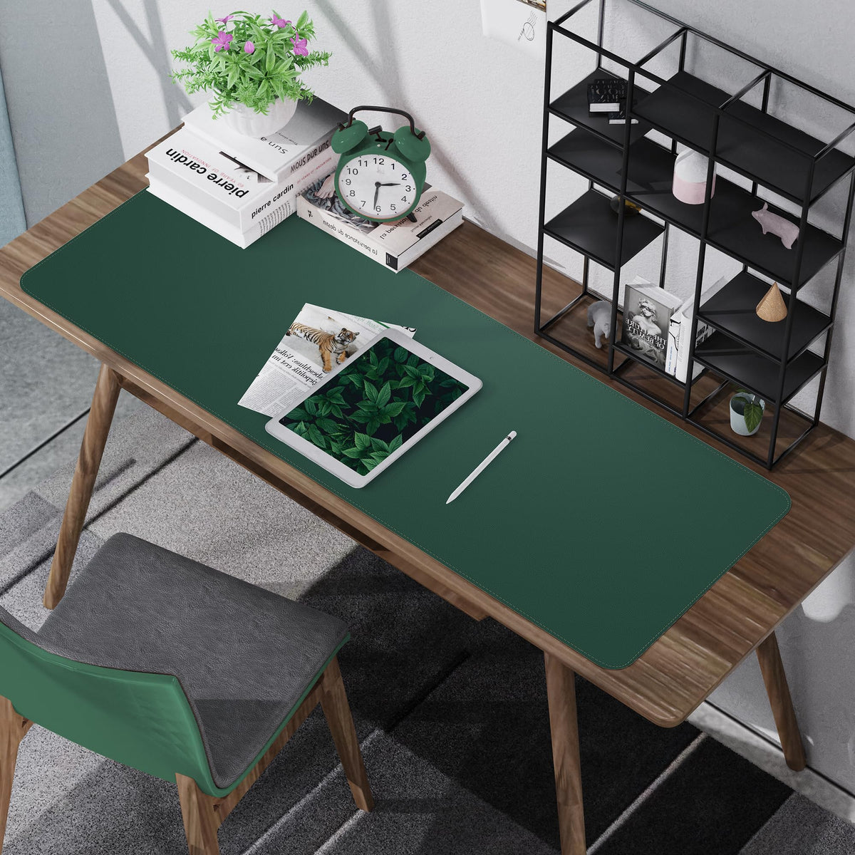 AFIING Cork Desk Mat 55" x 17", Dual-Sided Natural Cork & PU Leather Desk Pad, Non-Slip Waterproof