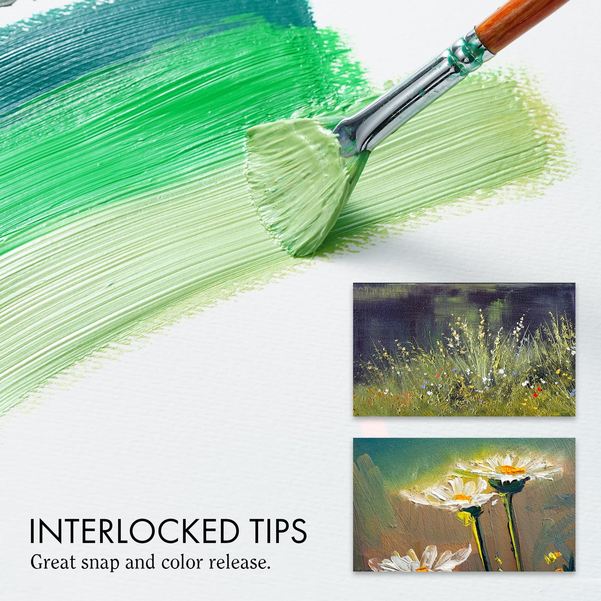 ARTIFY 15-Piece Professional Oil Paint Brush Set - Natural Hog Bristle, No-Shedding, Handcrafted by