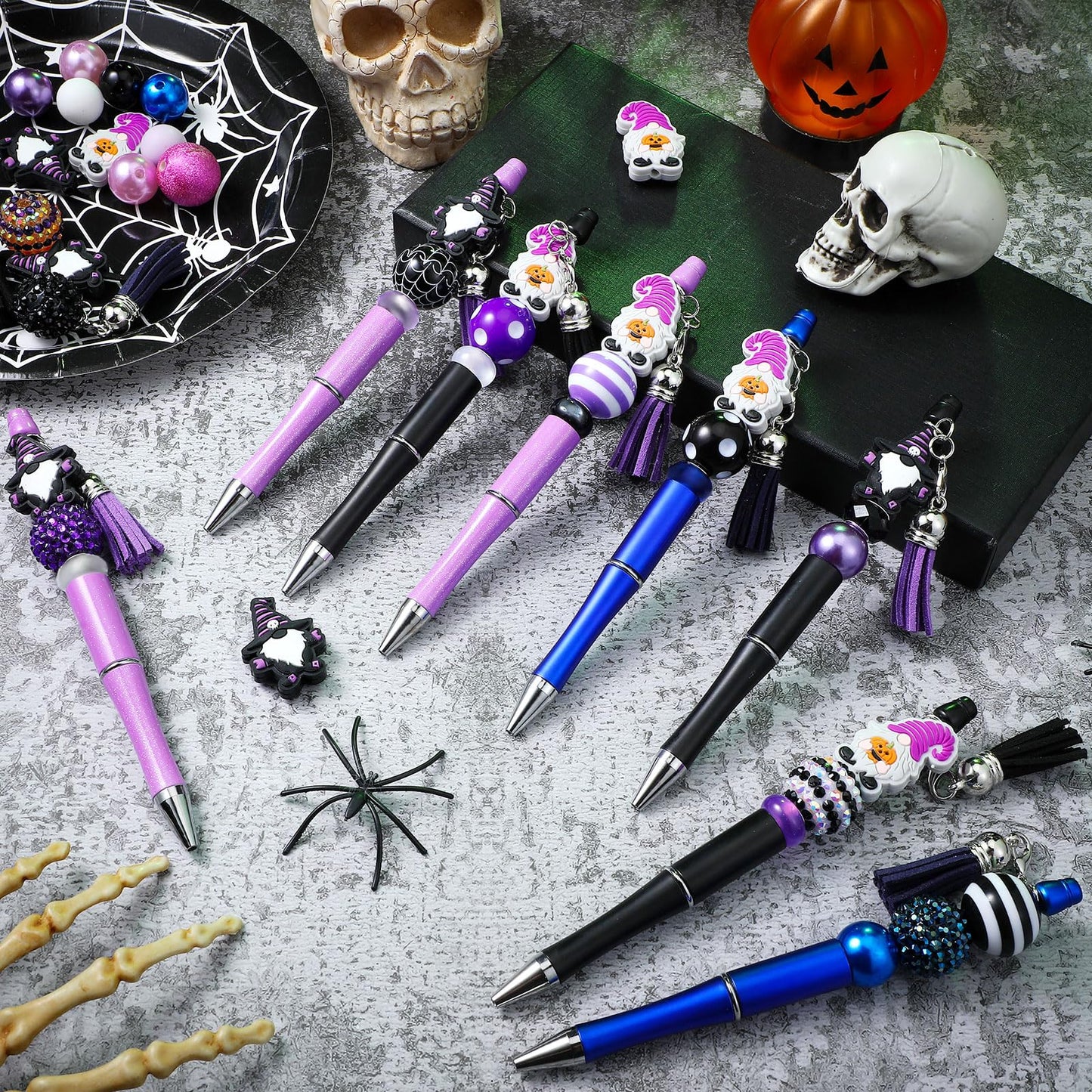 Colarr 12 Sets Halloween Beadable Pen DIY Pen Making Kit,Classic Style
