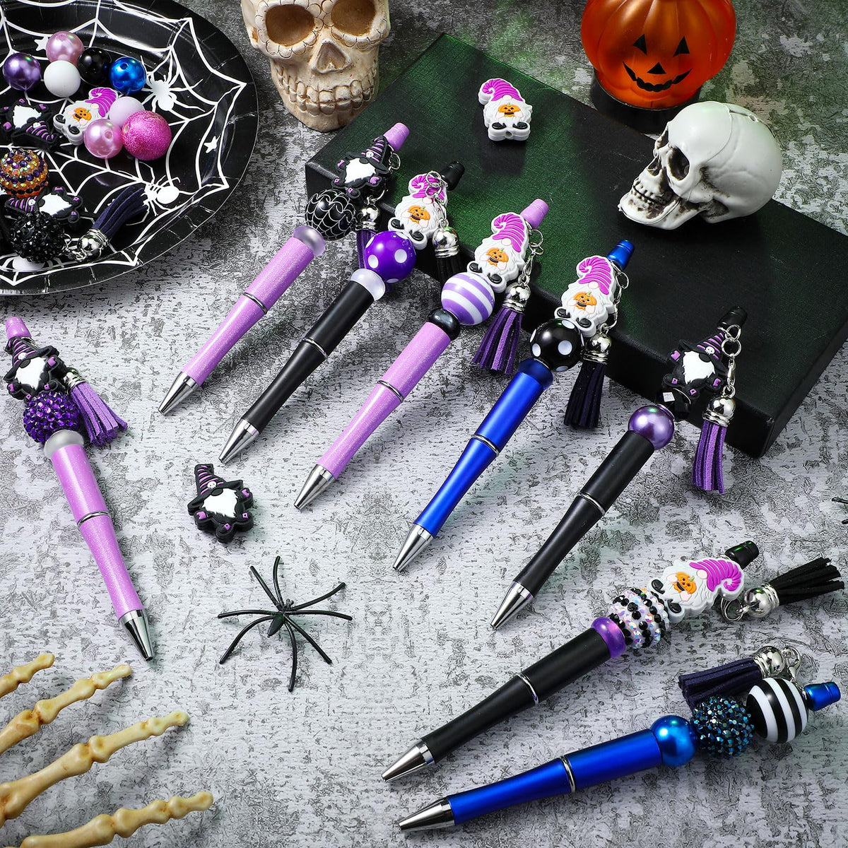 Colarr 12 Sets Halloween Beadable Pen DIY Pen Making Kit,Classic Style
