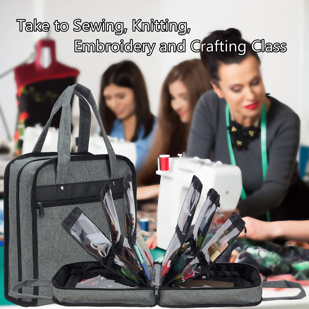 PACMAXI Sewing Accessories Storage Bag, Knitting, Craft Tools