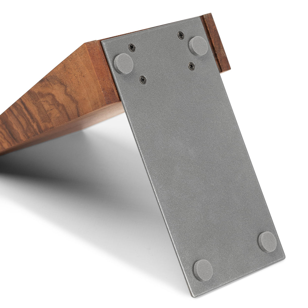 TILISMA Book Ends for Shelves - Handmade Wooden Bookends with Metal Base, Walnut Tree - Sturdy Book