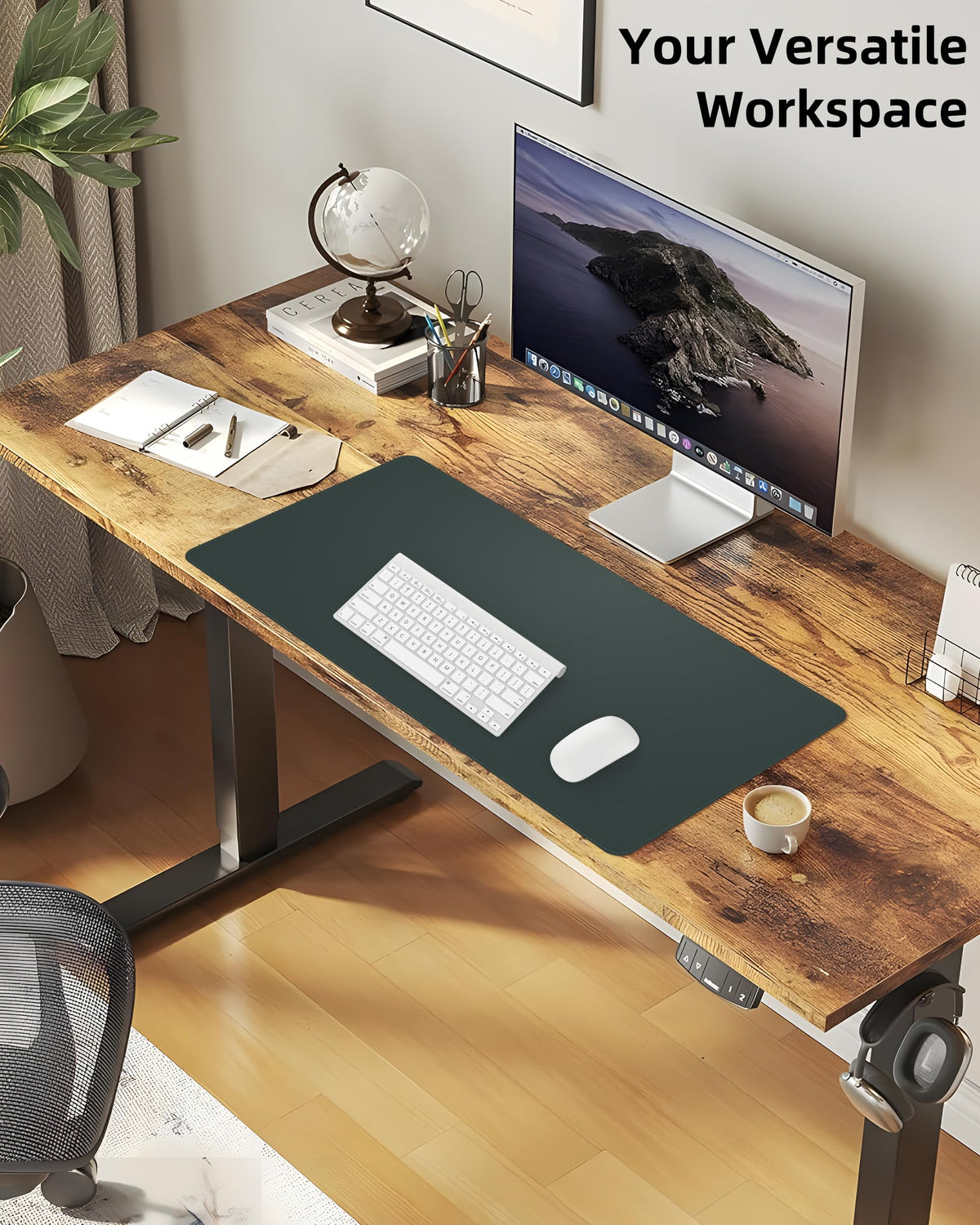 CEBOWA Large Desk Pad Mat - Waterproof Mouse Pad & Desk Protector, Non-Slip XL PU Leather Gaming