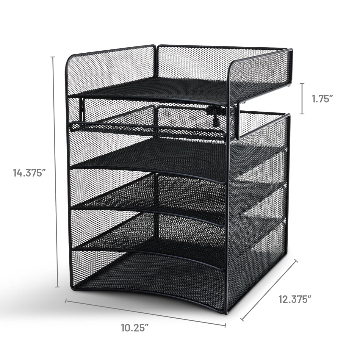 Safco Onyx Hanging Under Desk Organizer, 5 Trays, Office and Classroom Mailbox , Paper and Mail