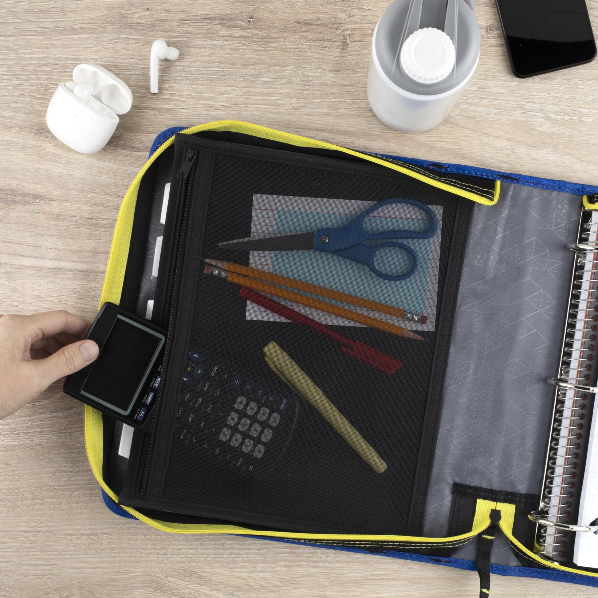 Five Star Zipper Binder 2 Inch O-Rings Case Organiser with Expansion Panel and 5-Tab Expanding File