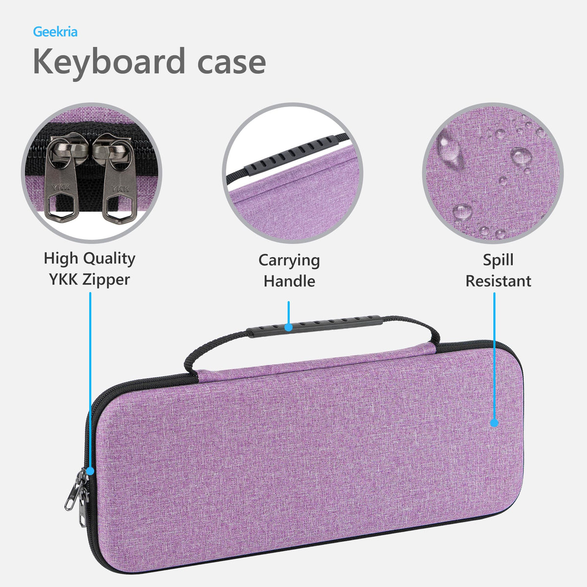 GEEKRIA Hard Shell Travel Carrying Case, Compatible with Logitech K380/K380s Keyboard + M350/M350s