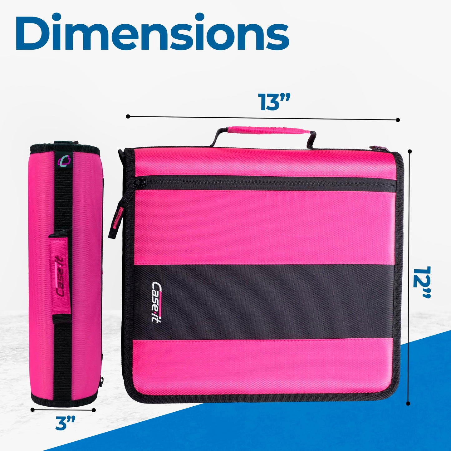 Case-it School Zipper Binder | 2-Inch O-Rings | 350-Sheet | D-251 Magenta