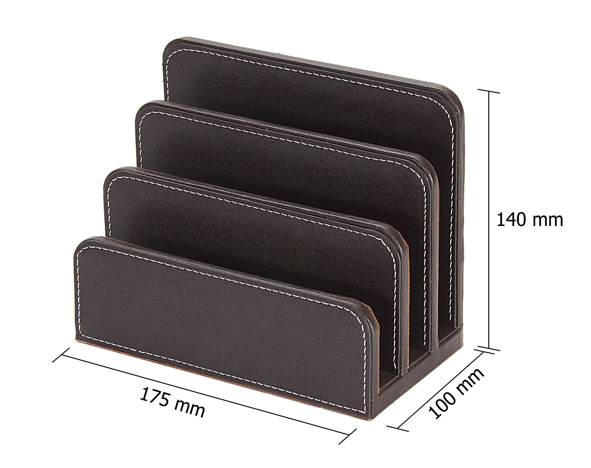 Osco Brown Faux Leather Letter Holder