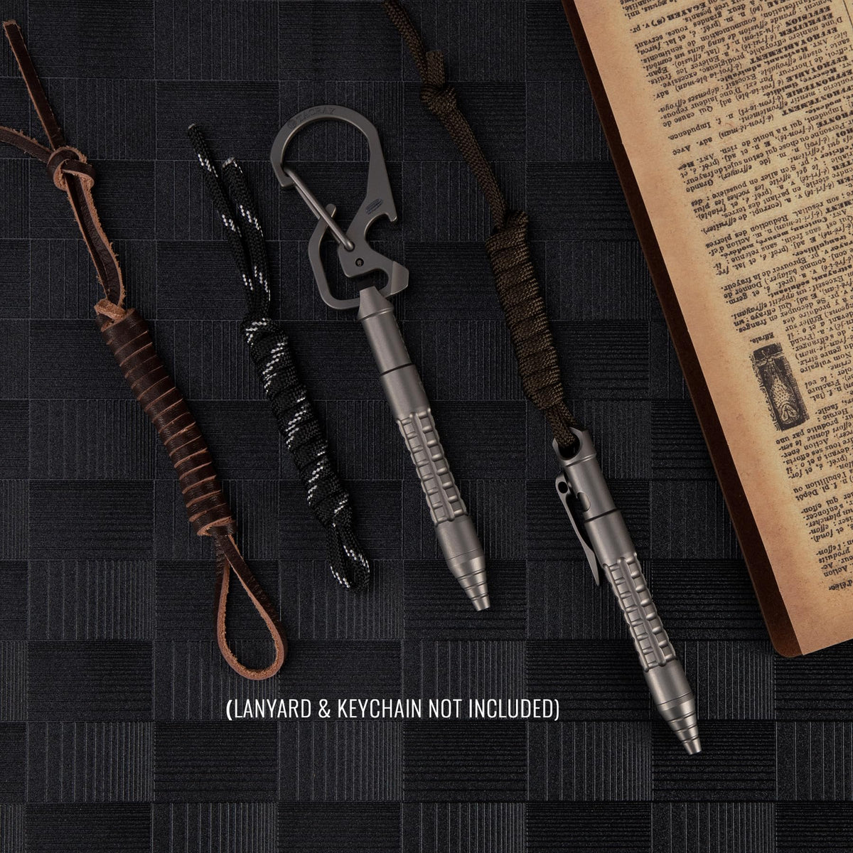TACRAY Titanium Bolt Action Mini EDC Pocket Pen with Short Refill, Small Keychain & Lanyard Clip