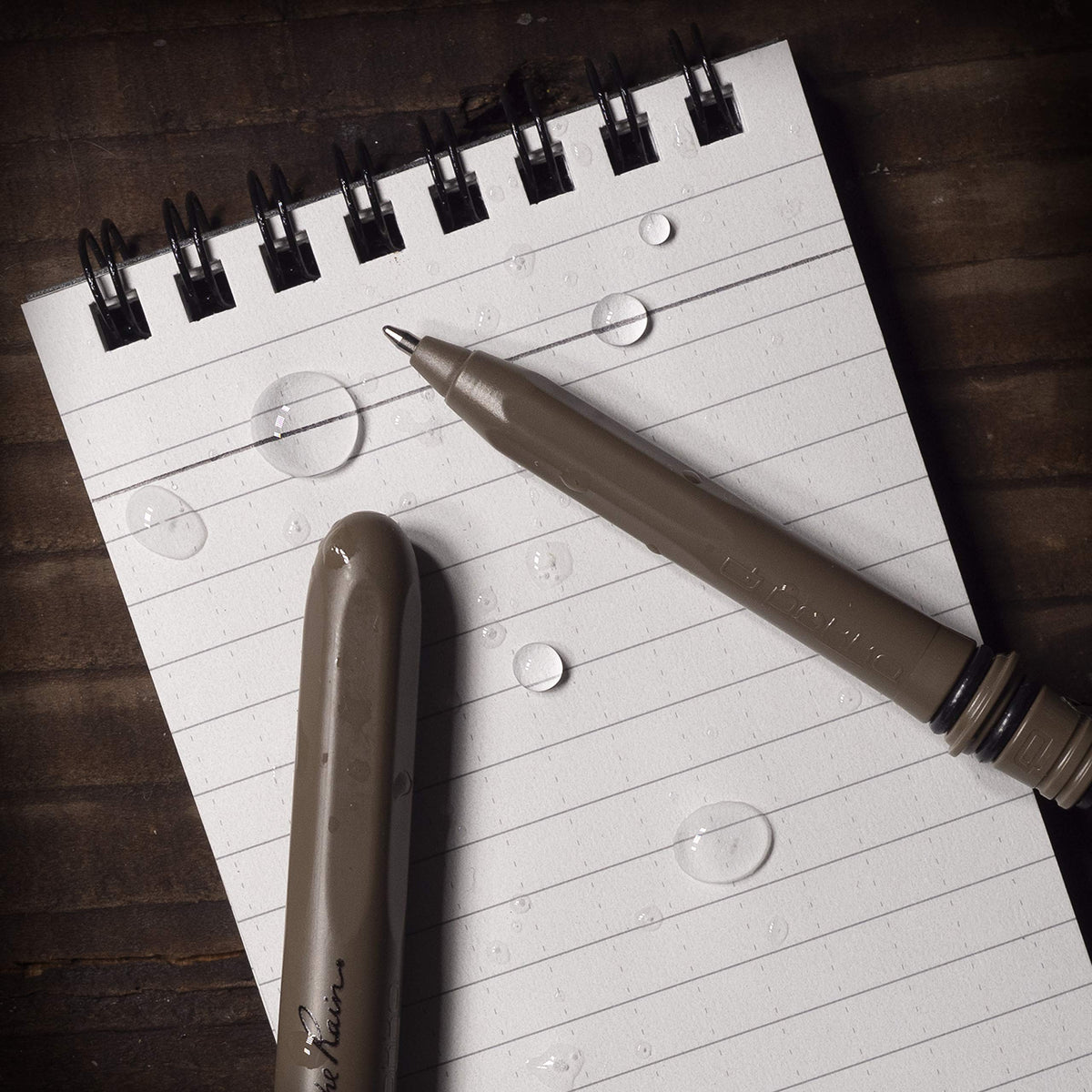 Rite in the Rain All-Weather EDC Pen, Flat Dark Earth Pokka 2-Pack, Black 0.8mm Ink, Fine Point