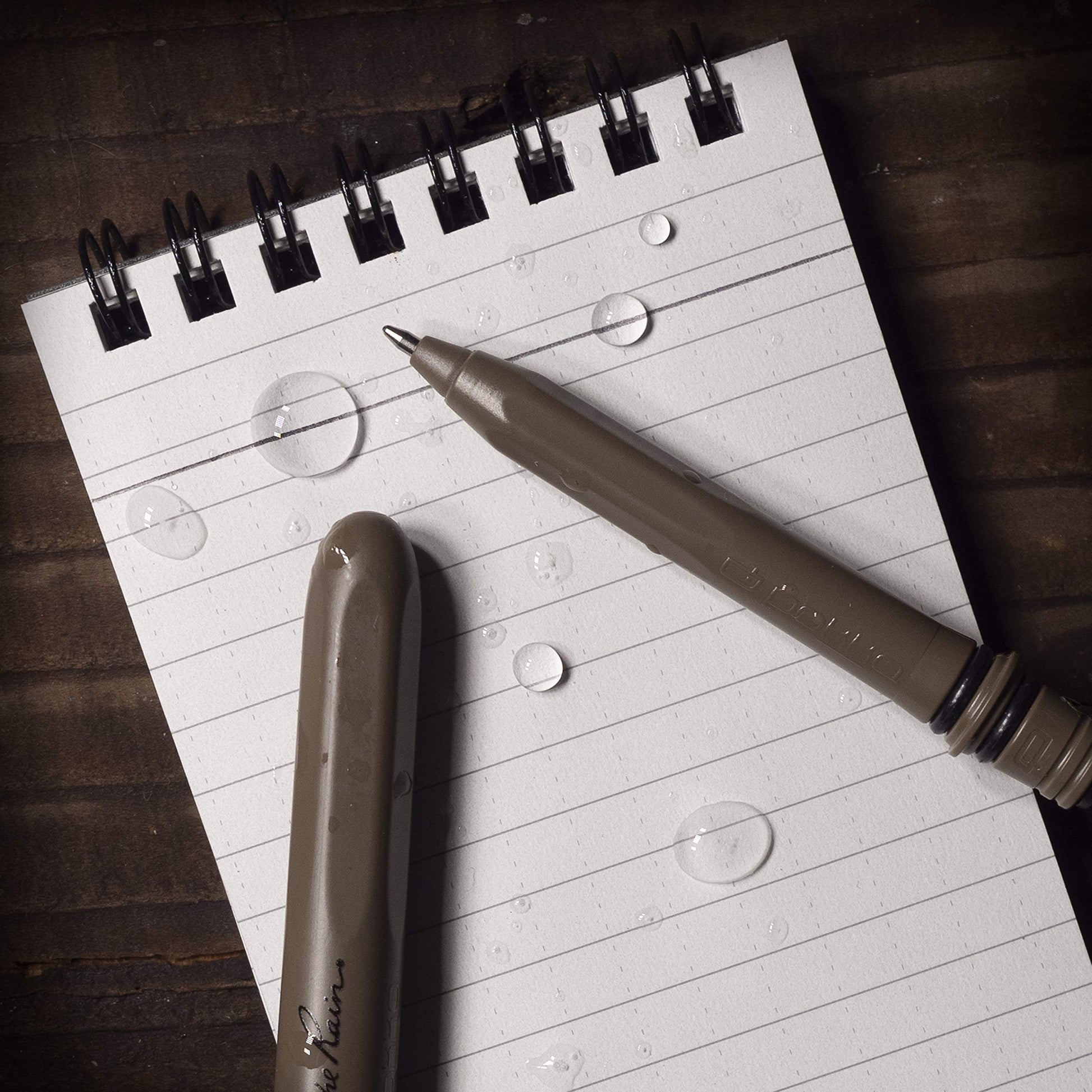Rite in the Rain All-Weather EDC Pen, Flat Dark Earth Pokka 2-Pack, Black 0.8mm Ink, Fine Point