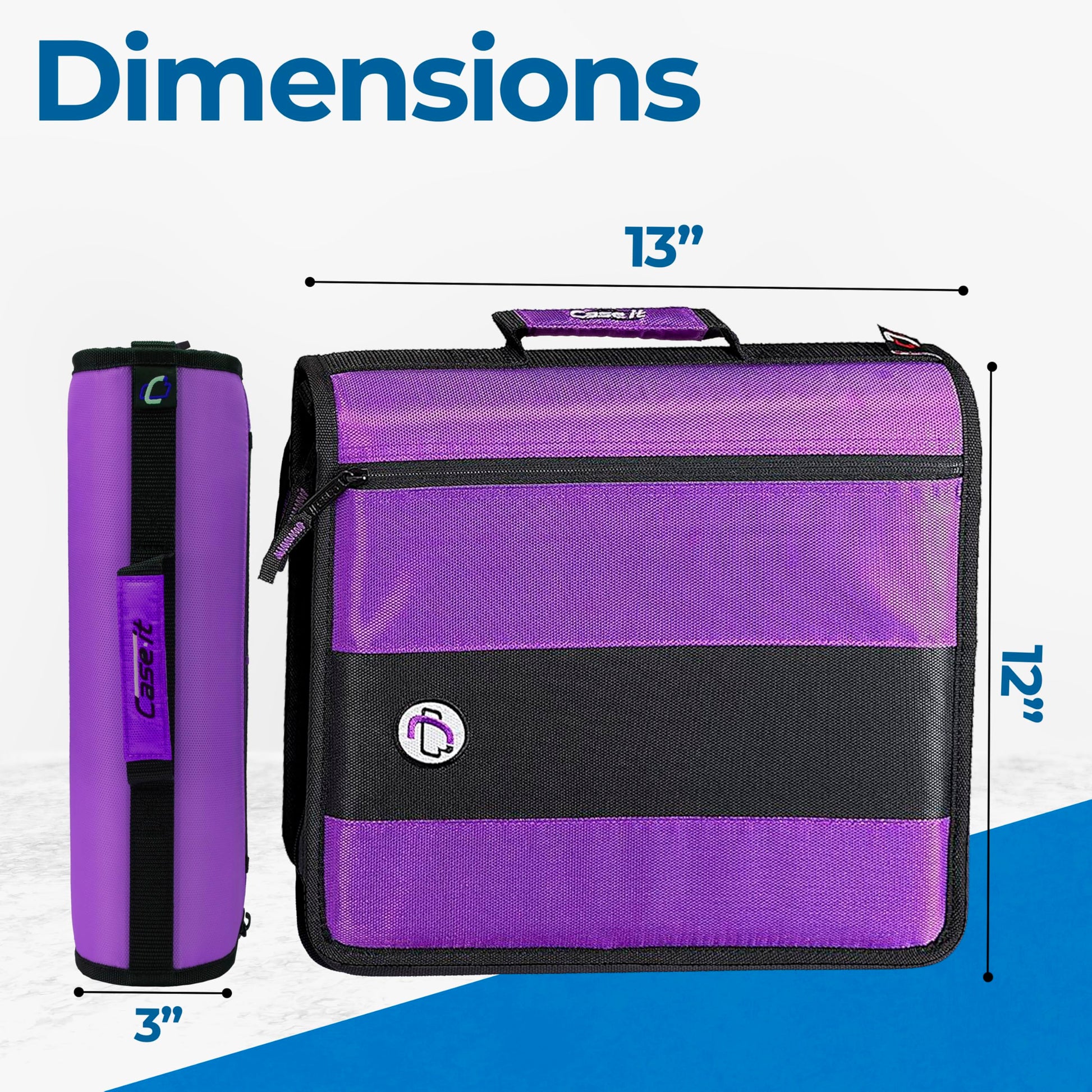 Case-it School Zipper Binder | 2-Inch O-Rings | 350-Sheet | D-251 Purple