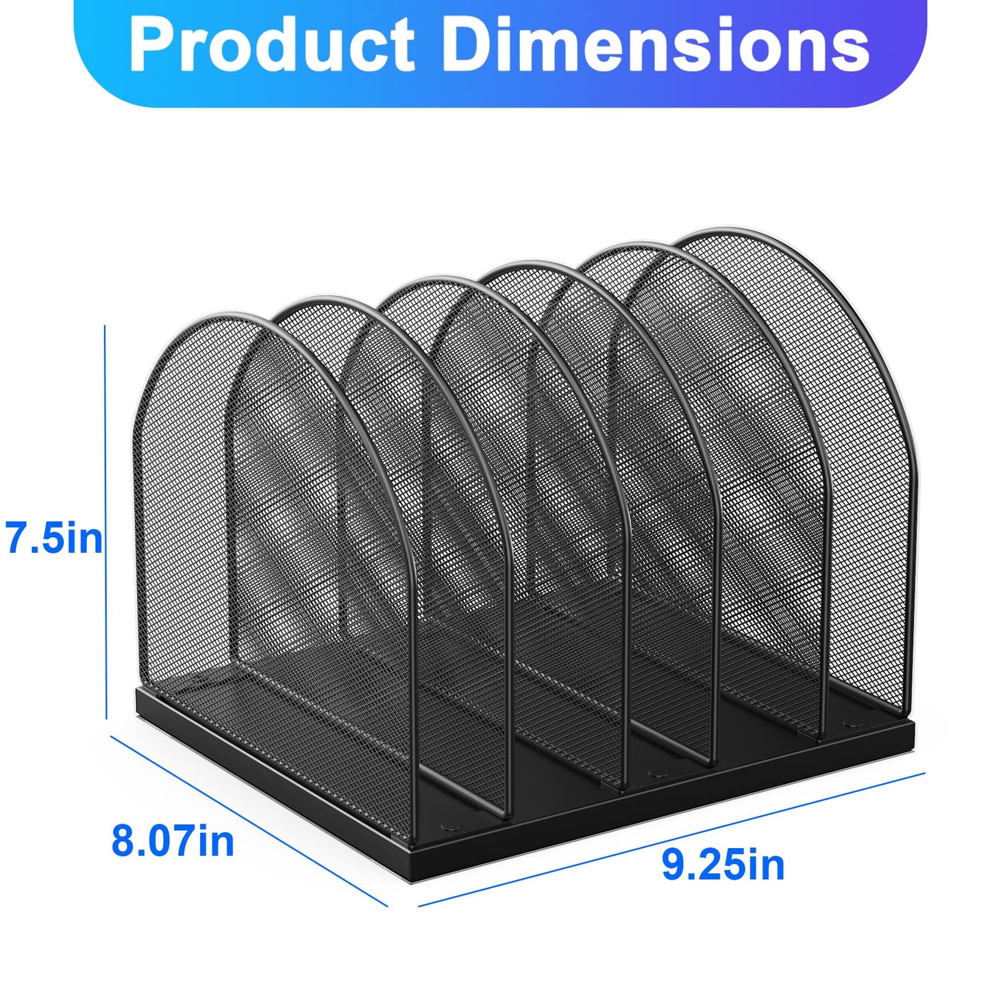 gianotter Desktop File Organizer with 5 Compartments