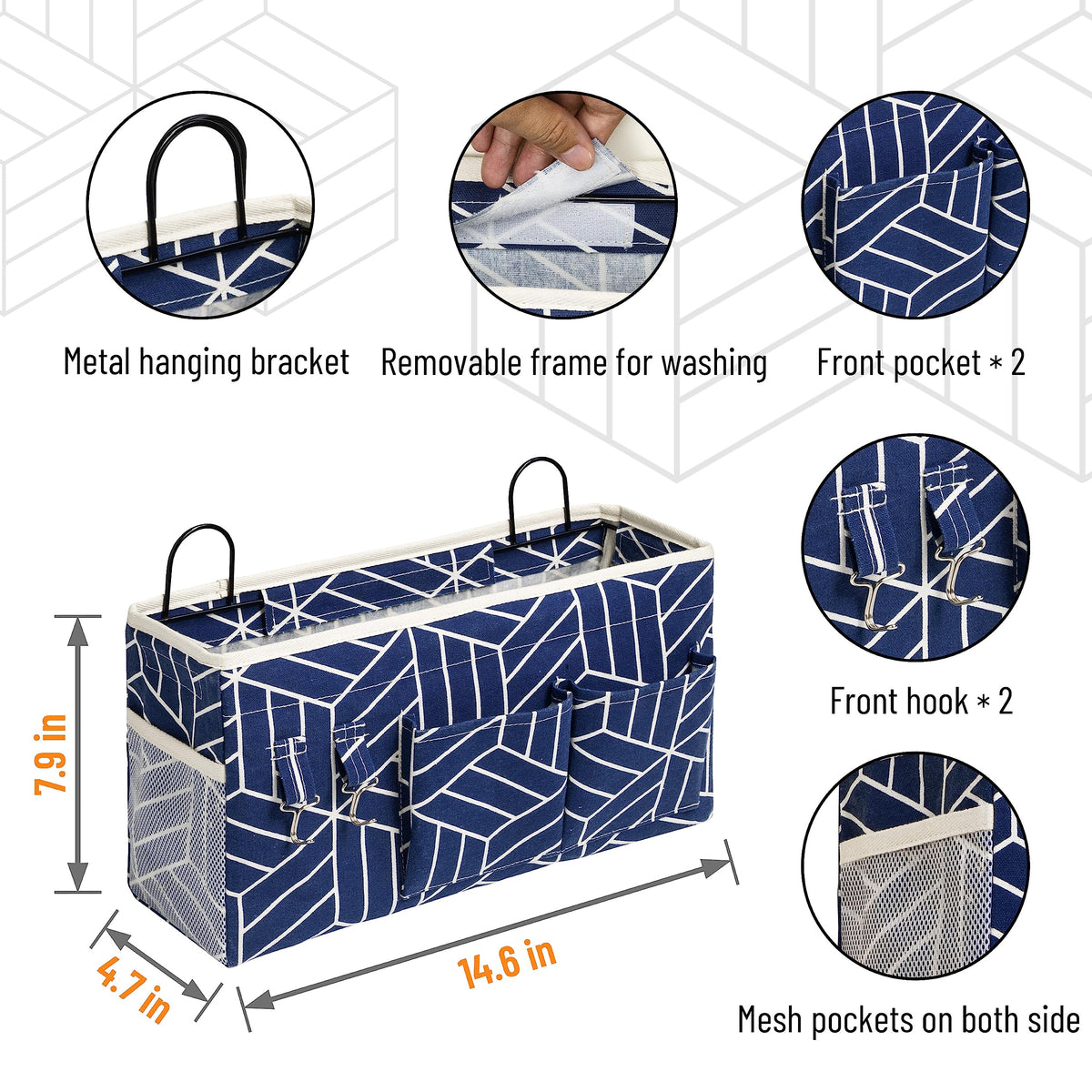 HZZTY BRNY 2pcs Large Wall Hanging Storage Bag, Door Closet Linen Fabric Pockets Organizer