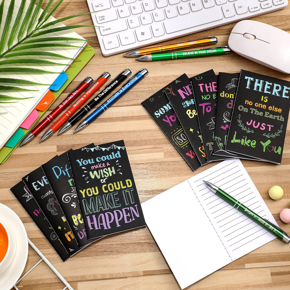Geyee 40 Pcs Back to School Gift Bulk Christian Notepad Pen Set 20 Bible Verse Mini Notebook 20