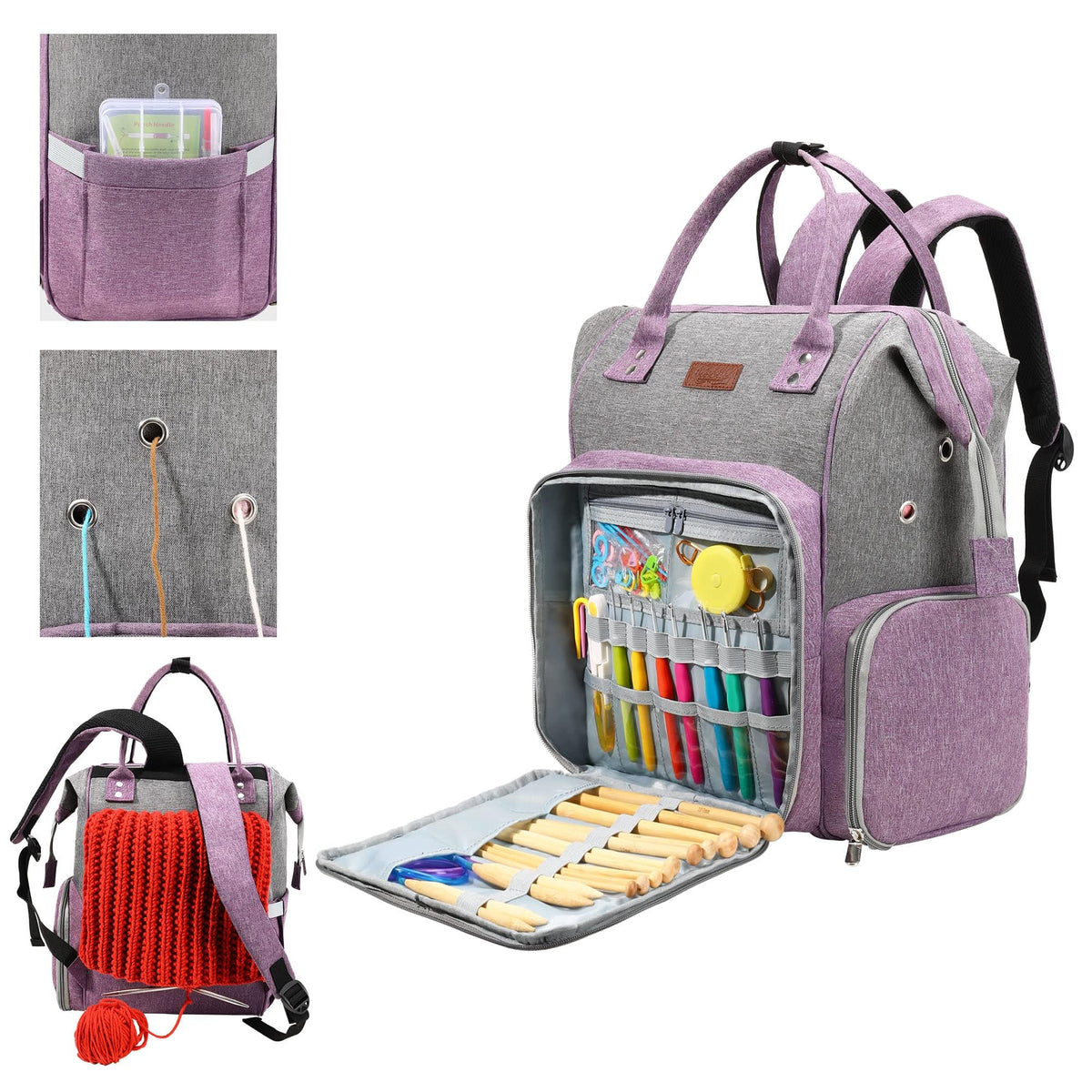 KOKNIT crochet bag,knitting bagBackpack and Tote Bag Storage Bag ，Large capacityYarn Storage