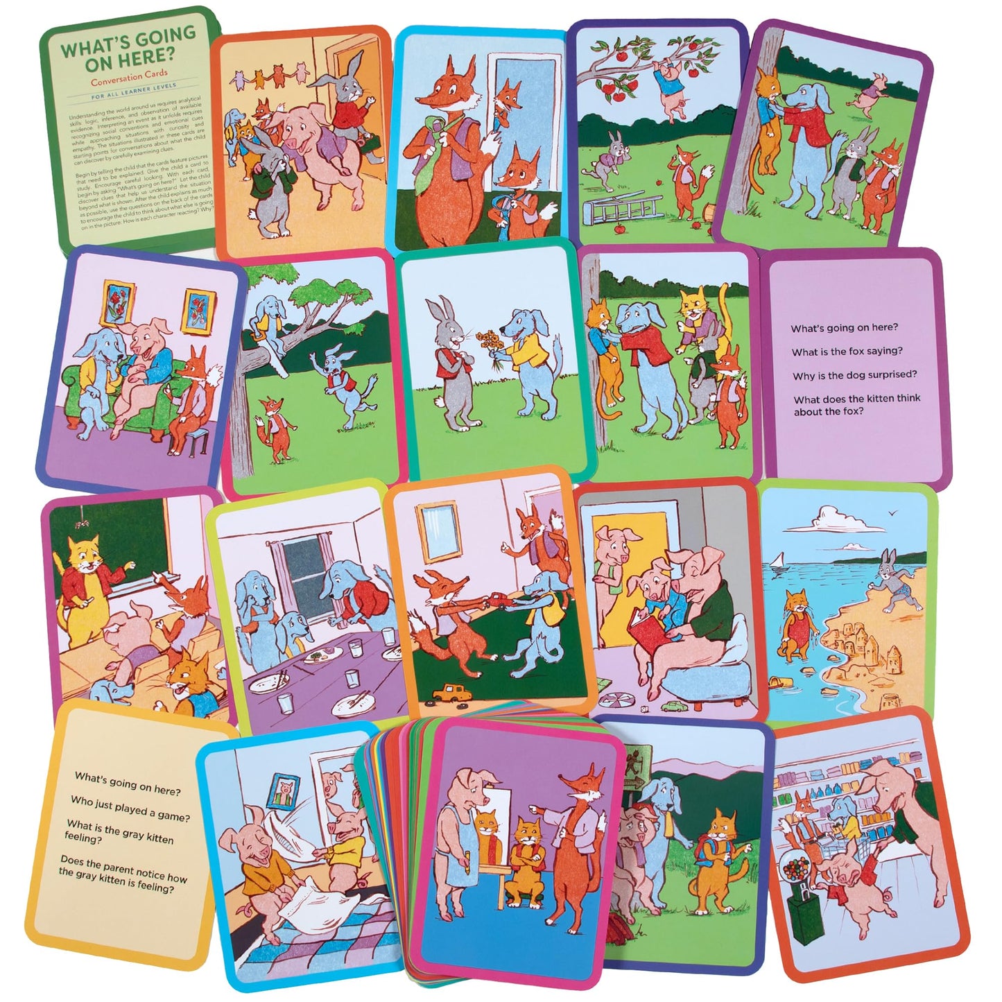 eeBoo: What's Going on Here - 50 Conversation Flashcards, Develops Empathy Through Friendly
