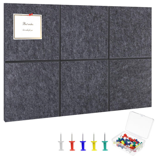 Cork Board Alternative 28" x 19", 6 Pack Felt Bulletin Boards, Pin Board