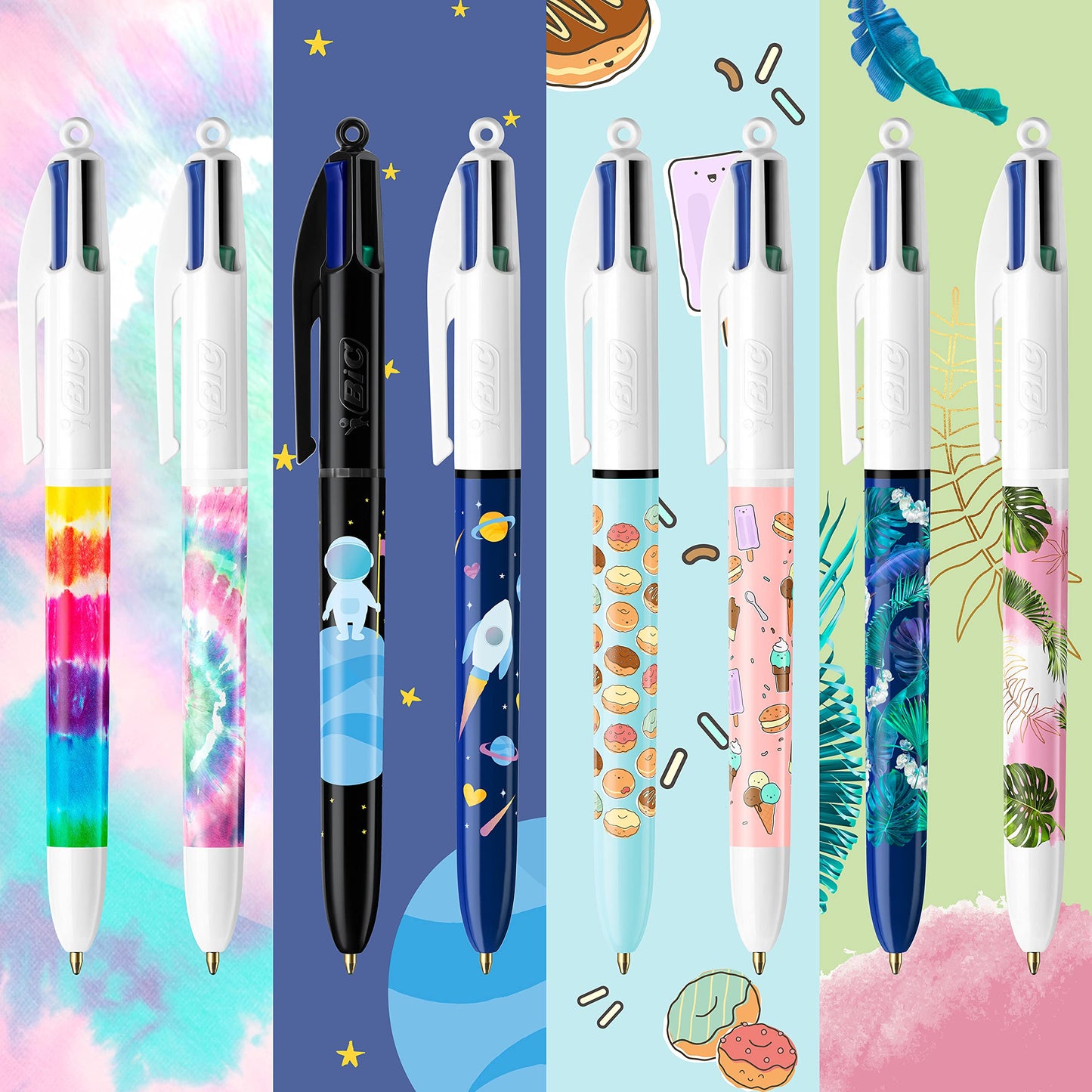 Bic 4 Colours Message Box - Retractable Ballpoint Pens Medium Nib (1.0 mm) - Assorted Decorations