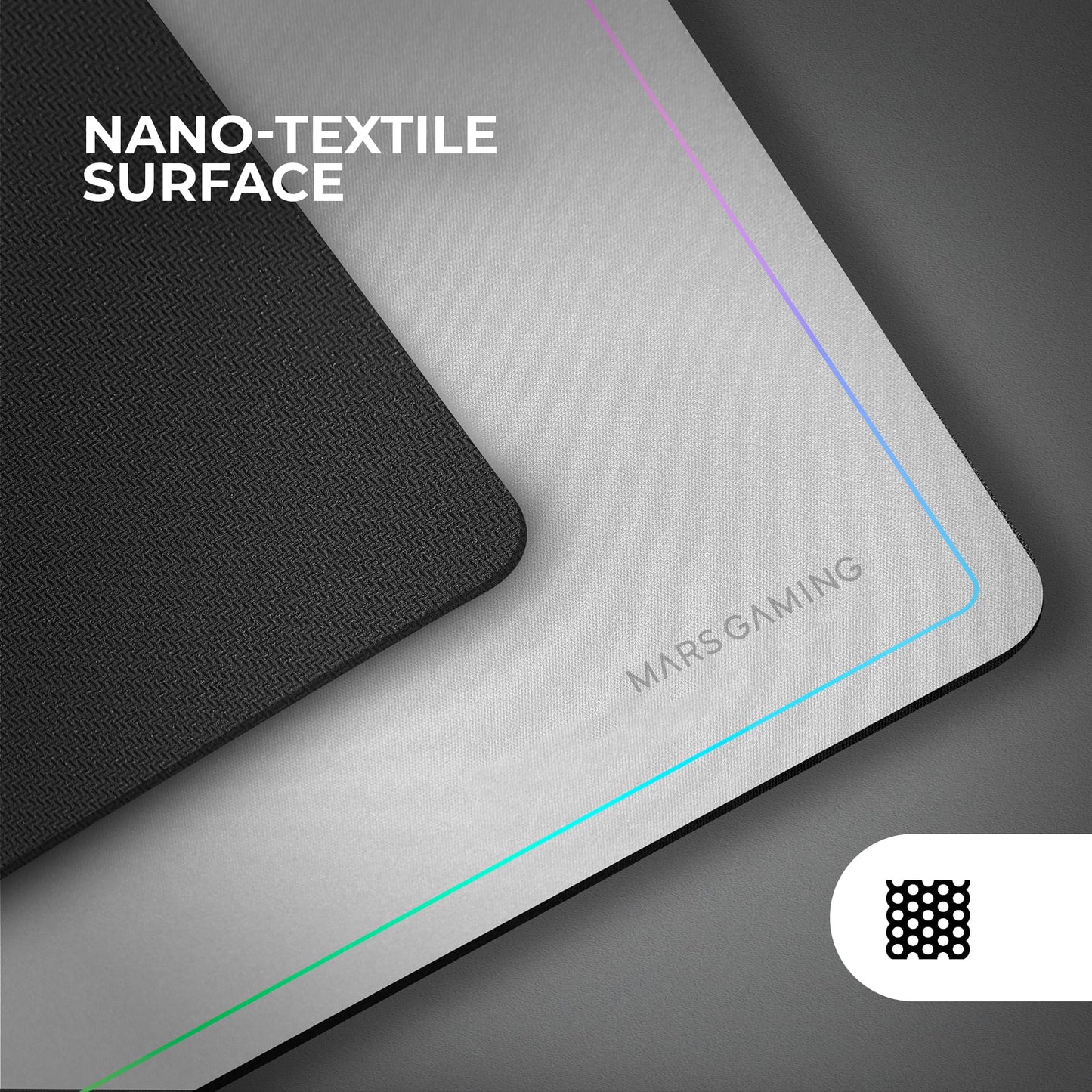 MARSGAMING MMP124, Gaming Mouse Pad 360x260mm, Rainbow Edge Design, Non-Slip Natural Rubber Base