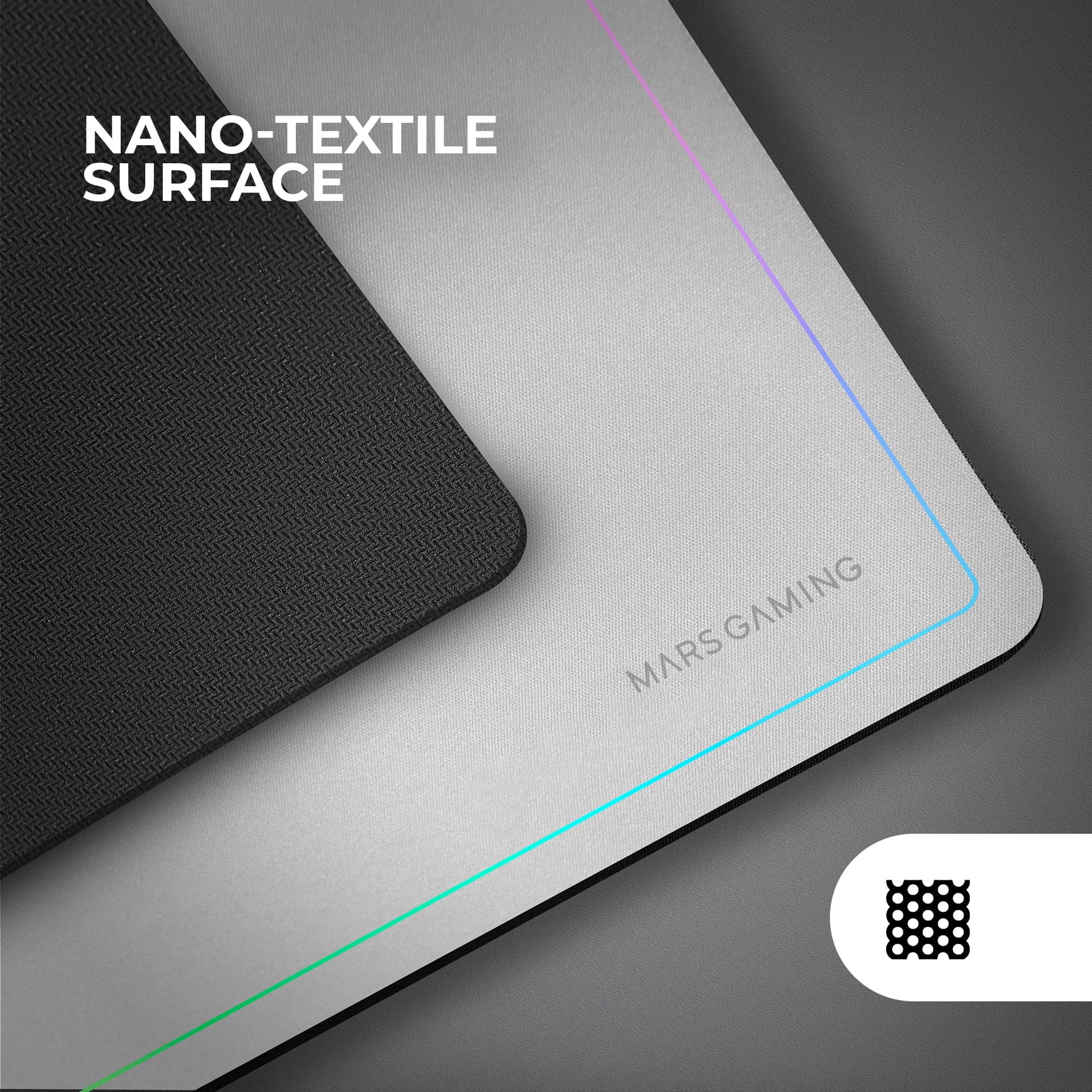 MARSGAMING MMP124, Gaming Mouse Pad 360x260mm, Rainbow Edge Design, Non-Slip Natural Rubber Base