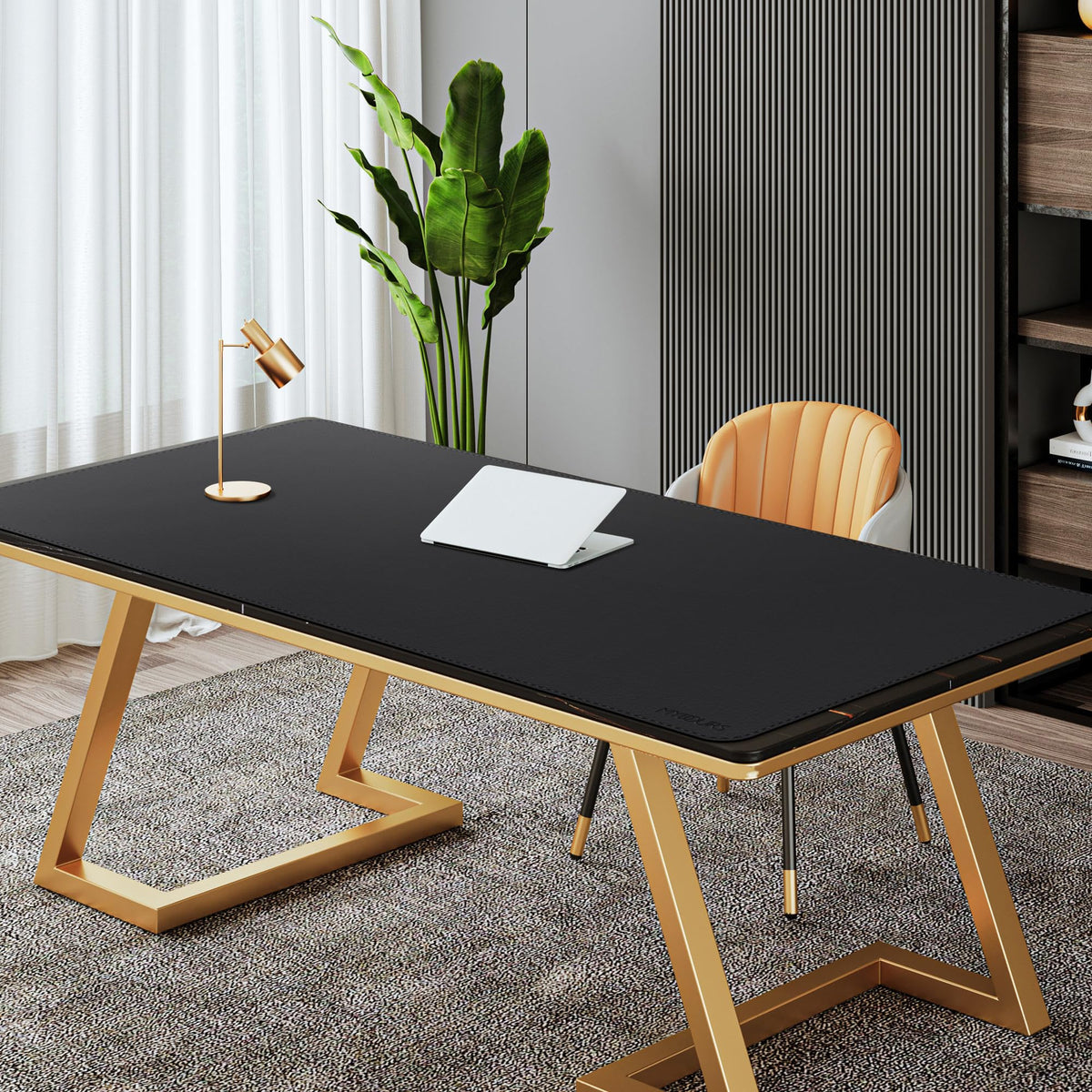 Mydours Giant Desk Mat, 63 x 28-inch Extended PU Leather Desk Pad, (Black)