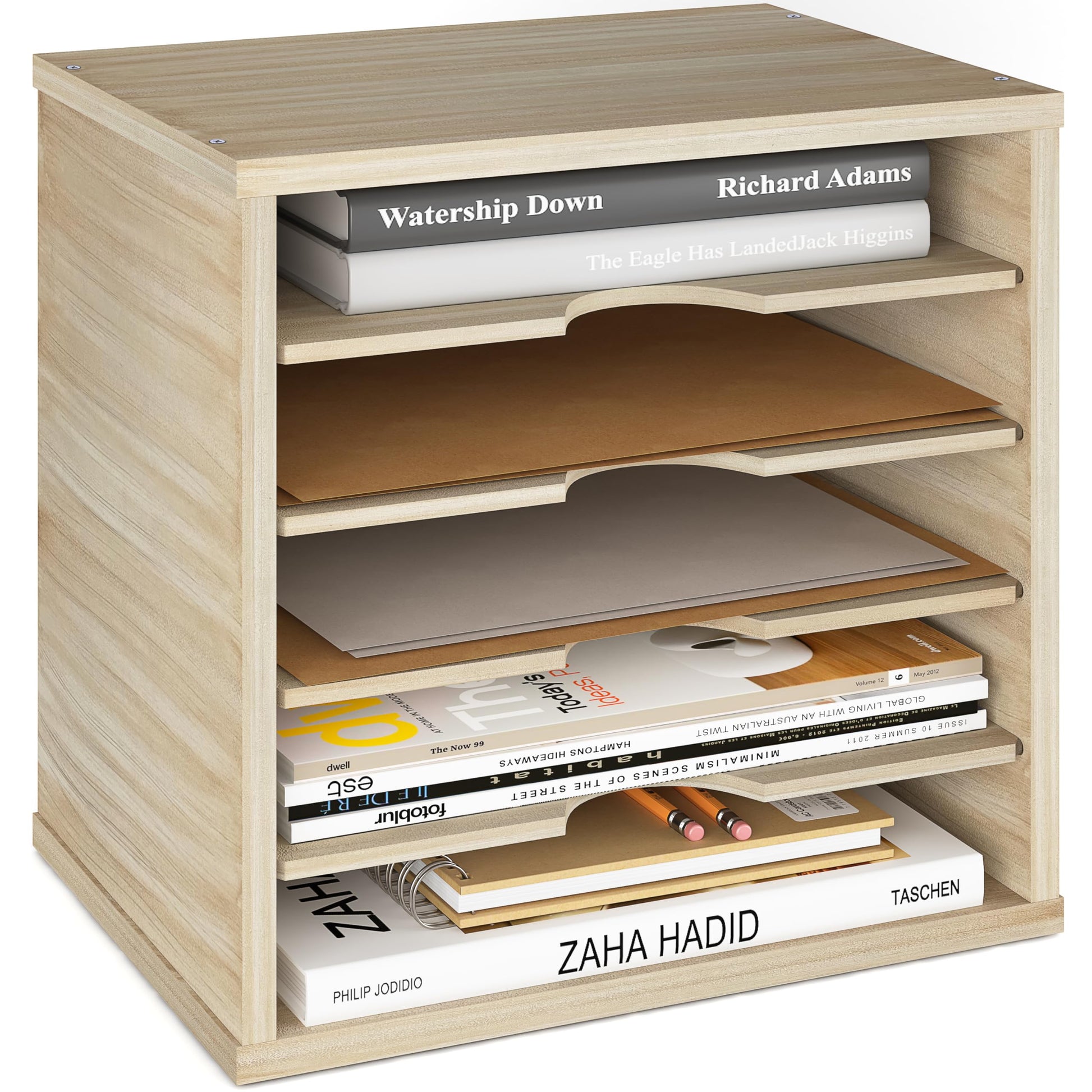 Ballucci 5-Tier File Organizer for Desk, Mail Sorter, Office Desk Organization, Paper Storage