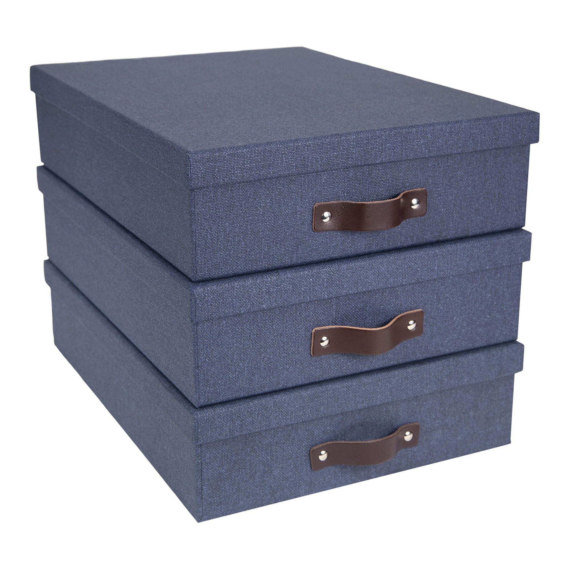 Bigso Oskar Canvas Fiberboard Document Letter Box - File Organizer Box for Important Paperwork
