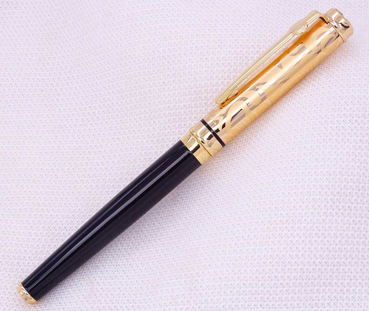 erofa Duke Sapphire Fountain Pen Gold Cap with Original Gift Box Writing Set, Iridium Medium Nib