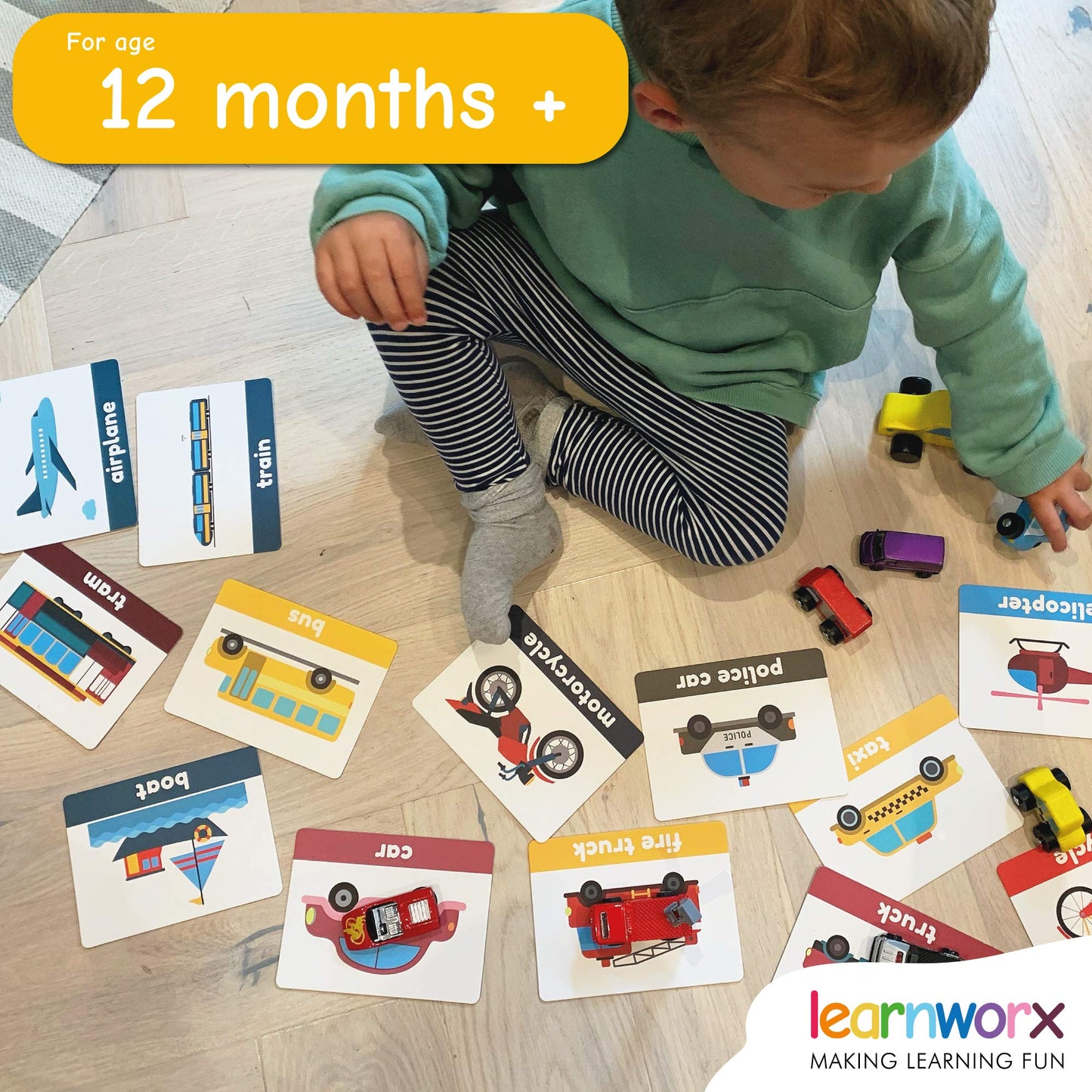 LearnWorx 101 Baby Flash Cards for Toddlers 1-3 | Award Winning First Words Toddler Flash Cards |