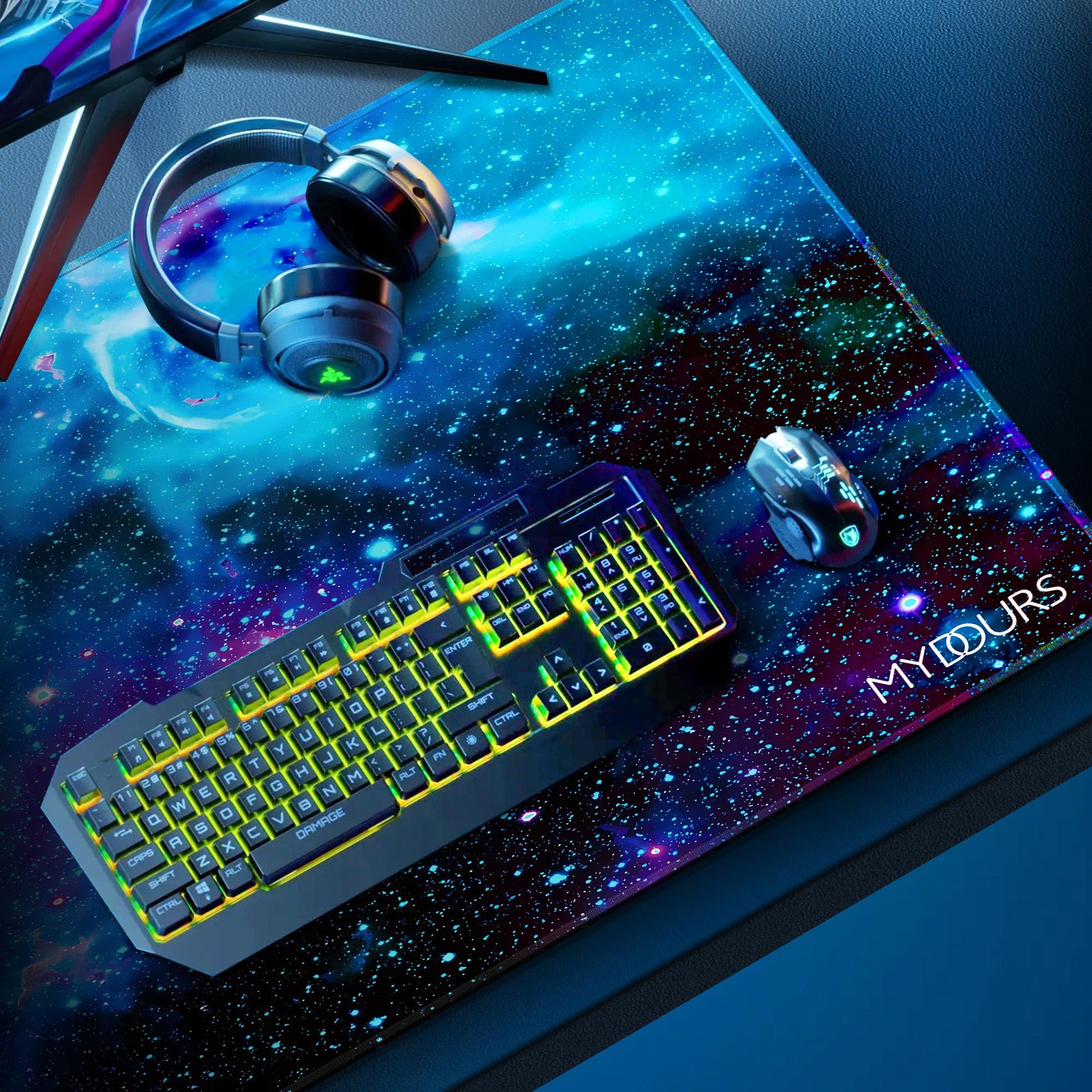 Mydours 48" x 24" Gaming Mouse Pad, XXXL Full Desk Pad (Purle Universe)