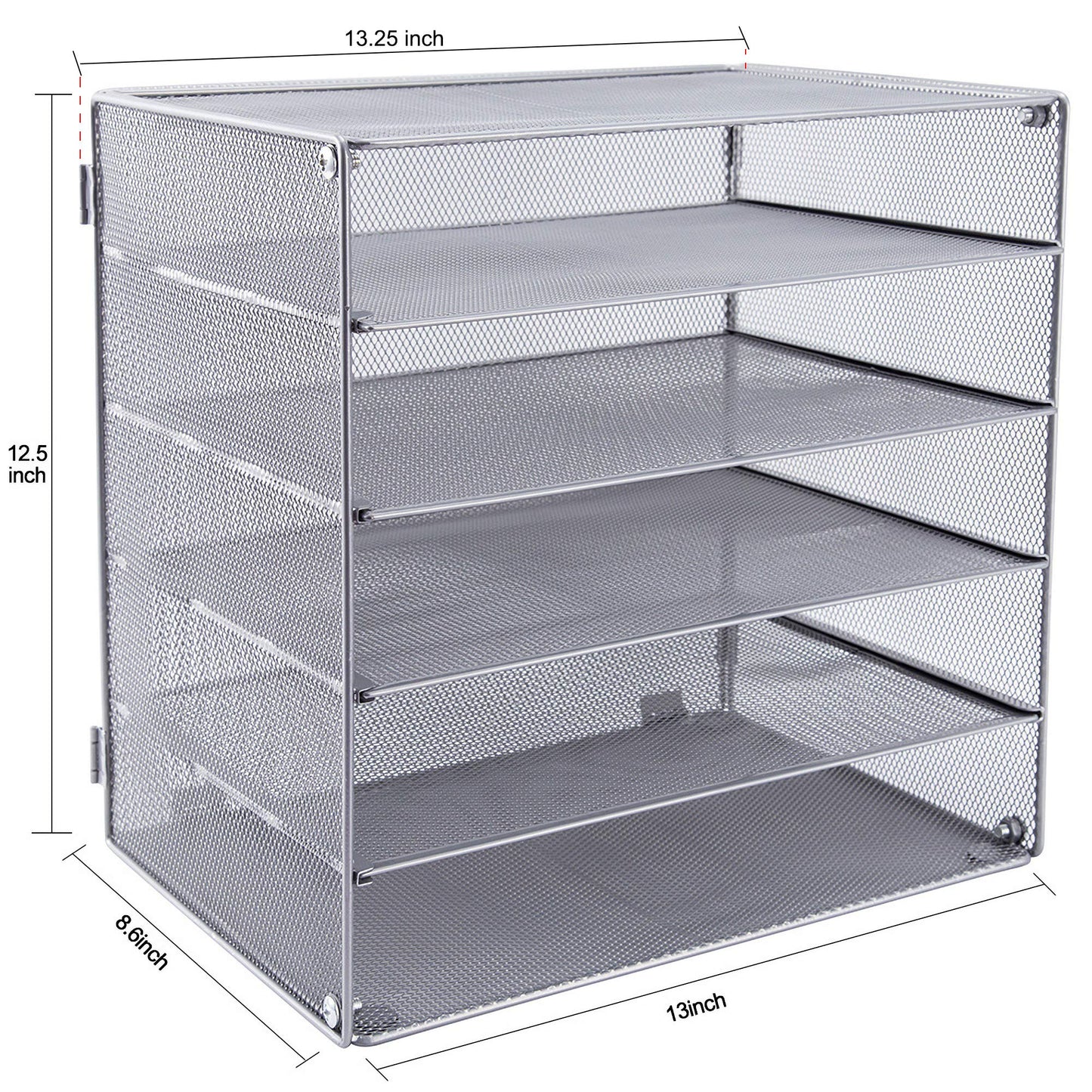 EASEPRES 5 Slot Mesh Desk Organizer Tray, File Paper Letter Folder Holder Desktop Paper Sorter Mail