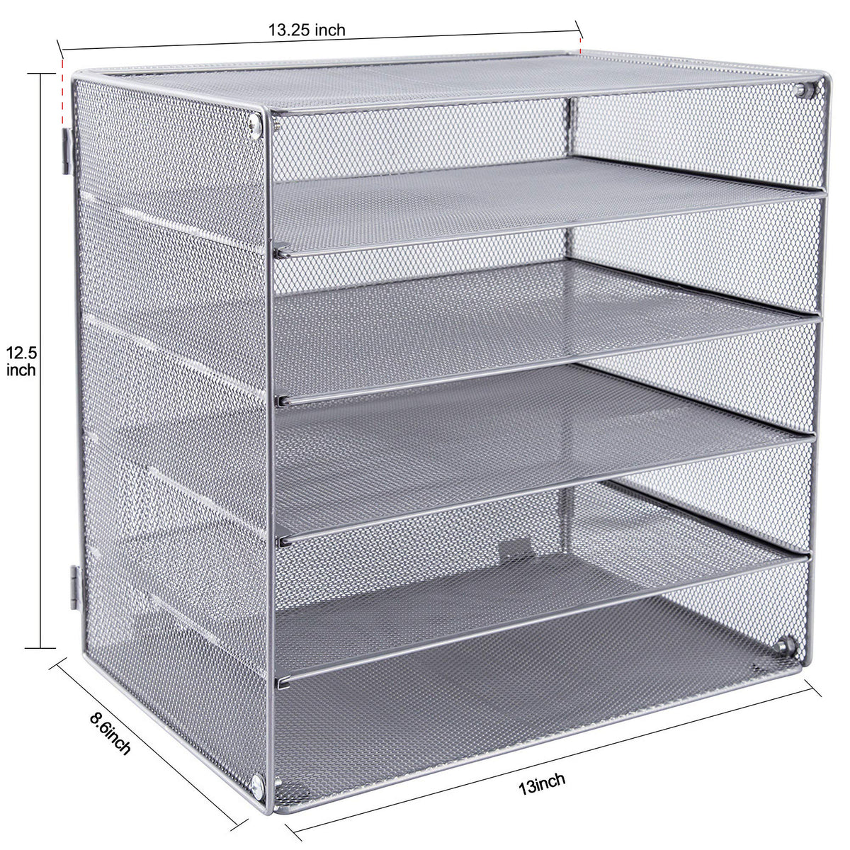 EASEPRES 5 Slot Mesh Desk Organizer Tray, File Paper Letter Folder Holder Desktop Paper Sorter Mail