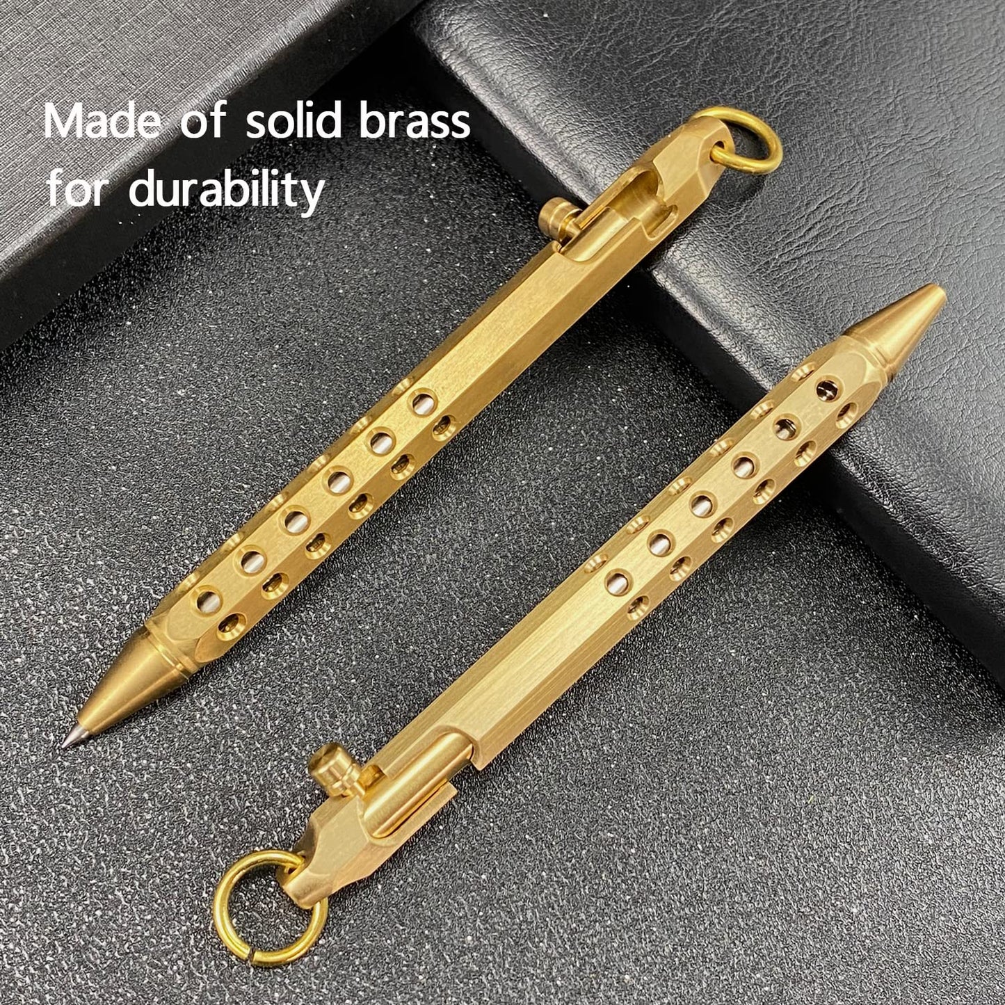 Bolt Action Pen, Metal edc Tactical Pocket Pen, Brass Pen with Refills