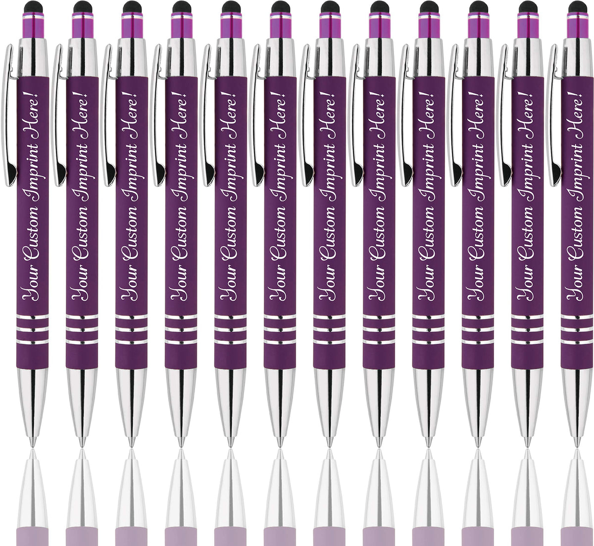 Express Pencils Personalized Pens - Hottie Rubberized Soft Touch Ballpoint Pen with Stylus tip is a