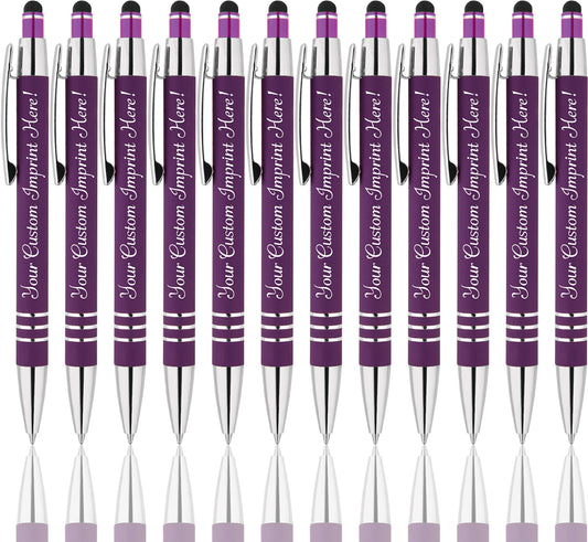 Express Pencils Personalized Pens - Hottie Rubberized Soft Touch Ballpoint Pen with Stylus tip is a