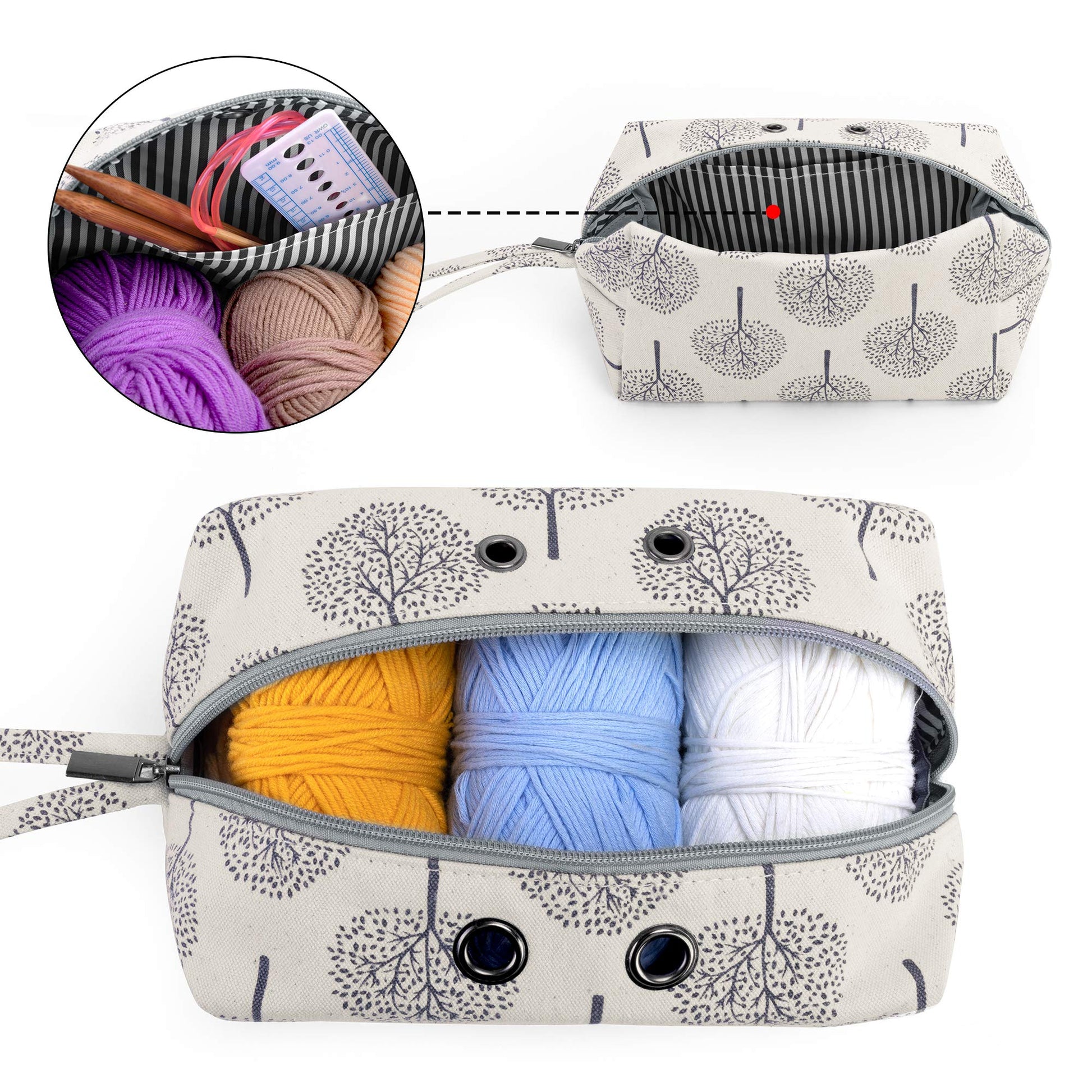 LUXJA Small Yarn Storage Bag for Yarn Skeins, Trees
