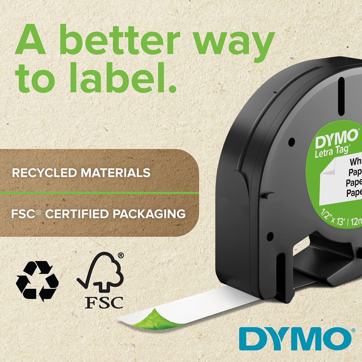 DYMO LT Labels Variety Pack 1/2-Inch x 13-Foot Rolls Black Print 3 Rolls for LetraTag Label Makers