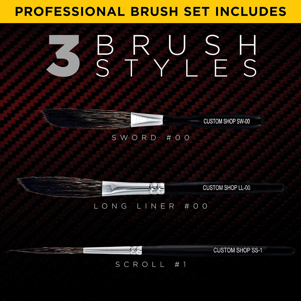 Custom Shop Starter Pinstriping Brush Kit,High Performance Striping Brushes