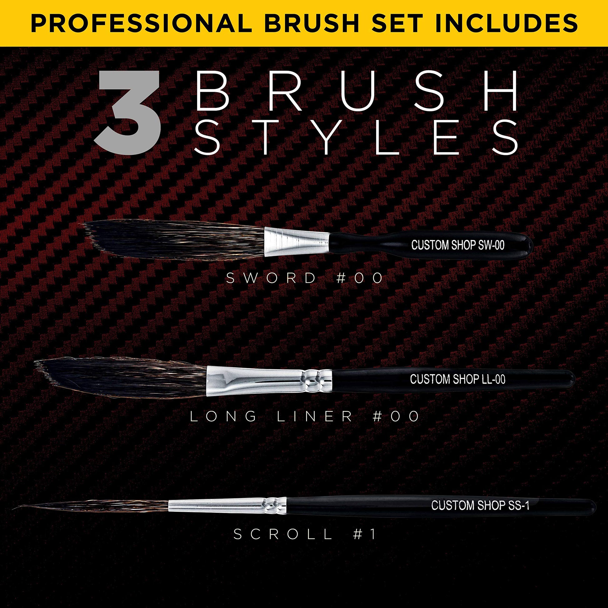 Custom Shop Starter Pinstriping Brush Kit,High Performance Striping Brushes