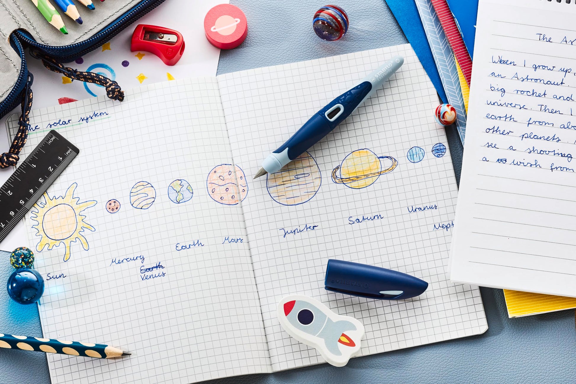 STABILO EASYbirdy 3D DreamWorld Special Edition Ergonomic School Fountain Pen for Right-Handed