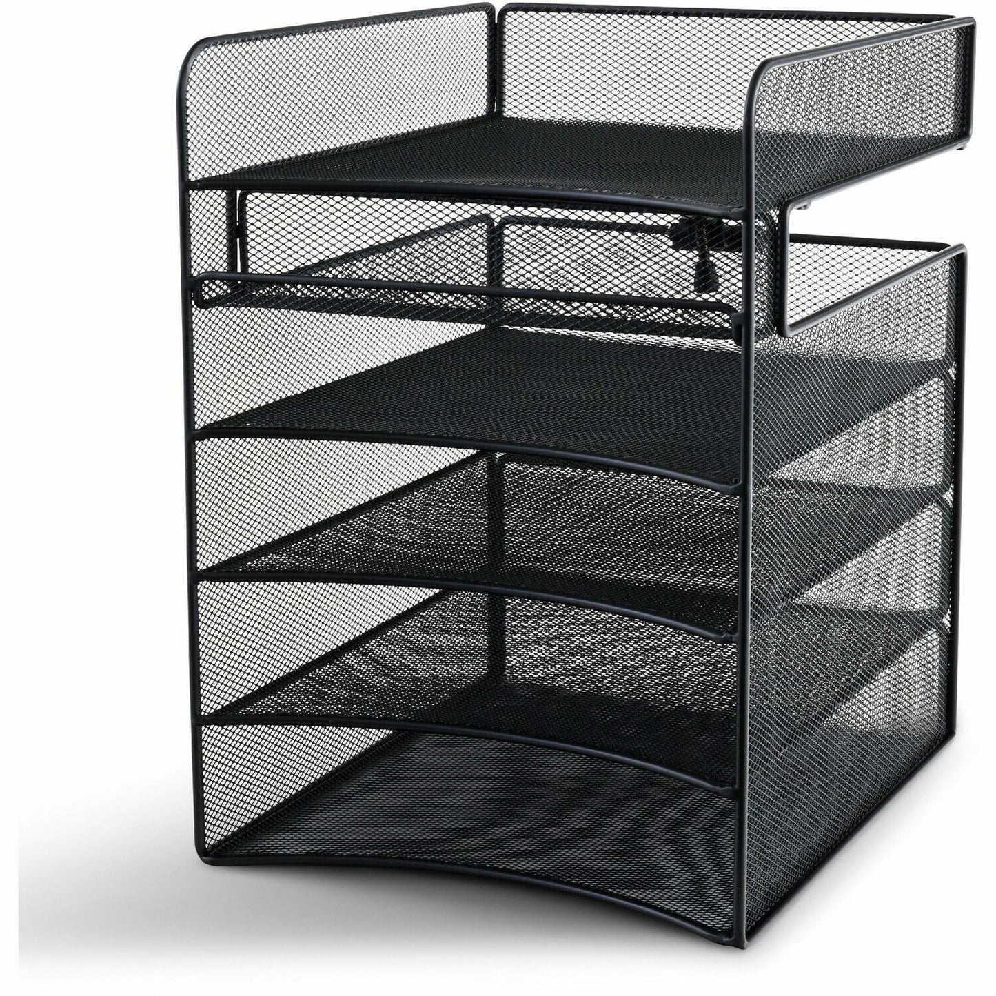 Safco Onyx Hanging Under Desk Organizer, 5 Trays, Office and Classroom Mailbox , Paper and Mail